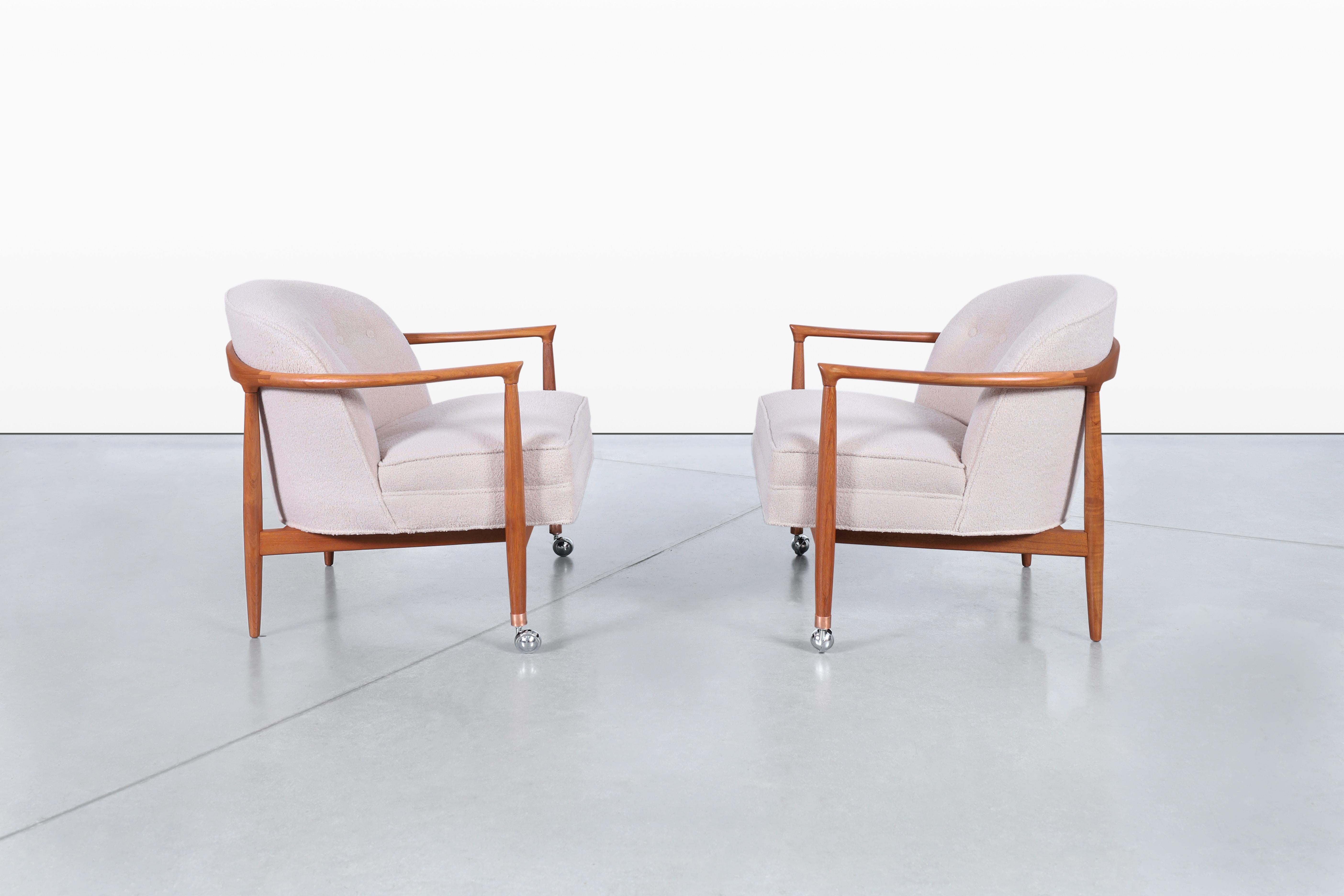 Mid-Century Modern Fauteuils de salon modernes danois en teck de Finn Andersen pour Selig en vente
