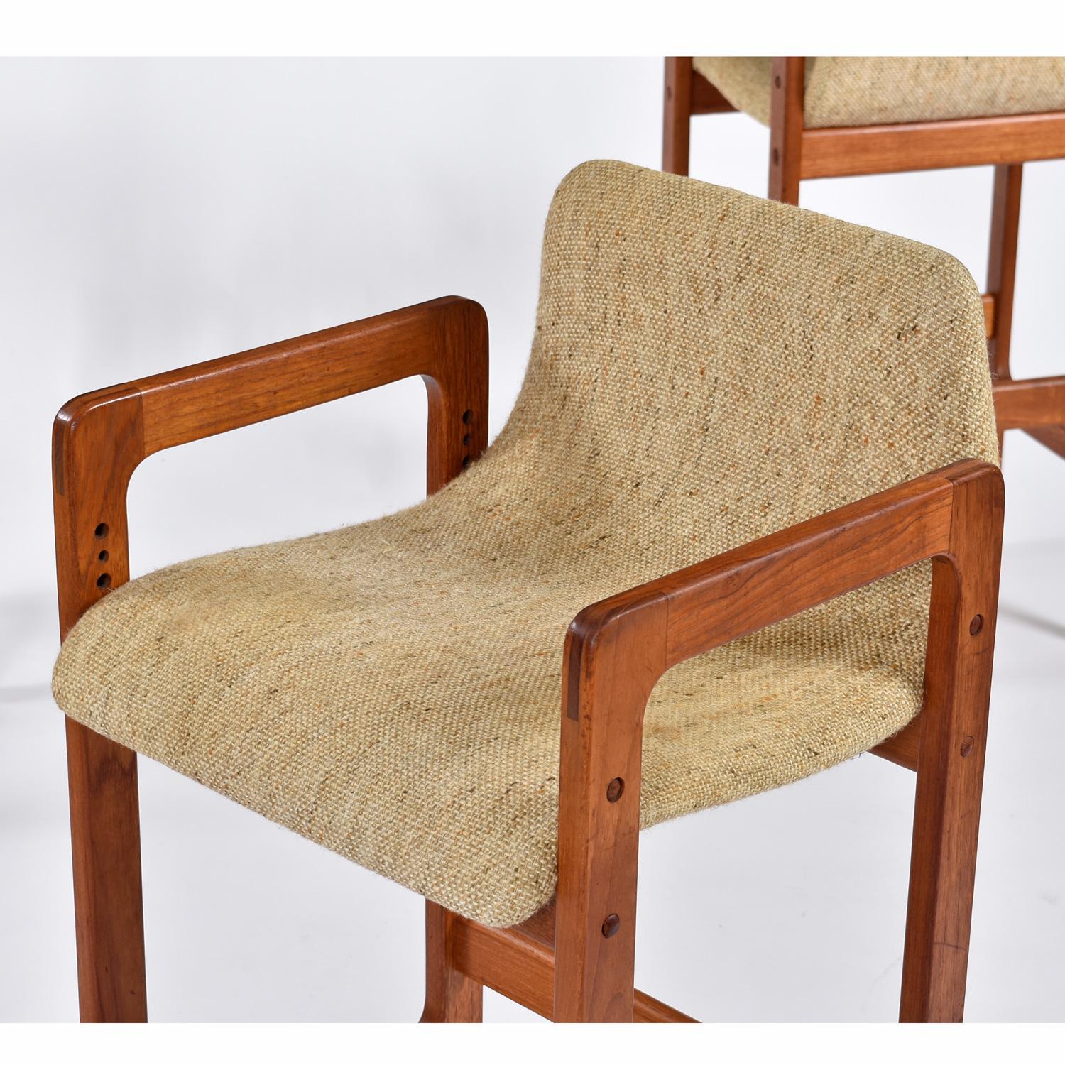 Danish Modern Teak Barstools by D-Scan Set of 3 In Good Condition In Chattanooga, TN