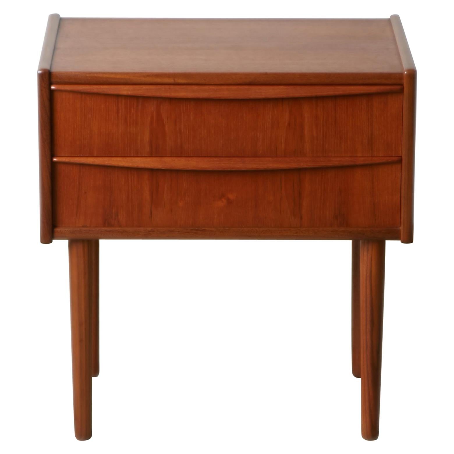 Danish Modern Teak Bedside Nightstand Table in the Style of Arne Vodder