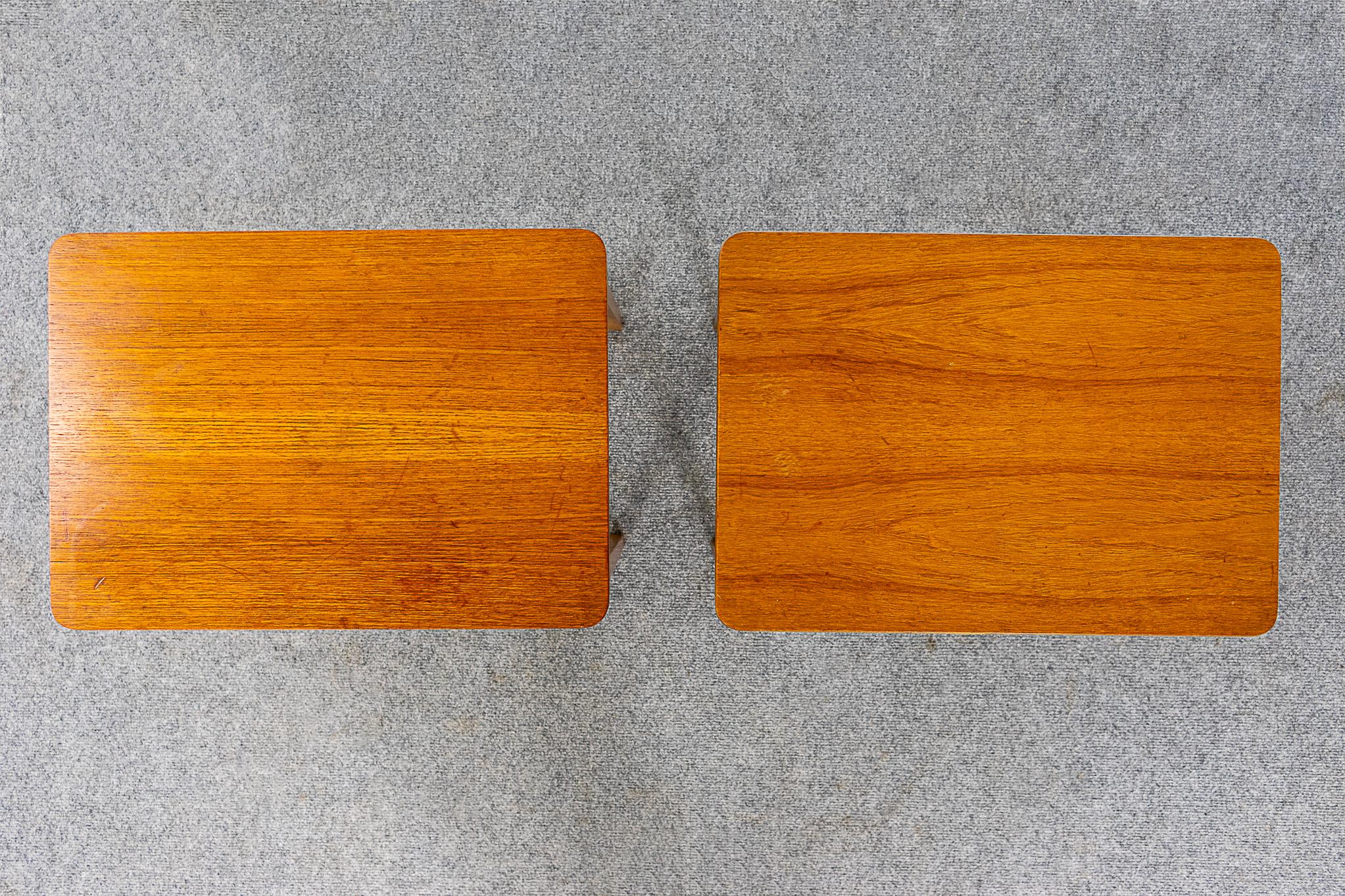 Danish Modern Teak & Beech Bedside Pair  In Good Condition For Sale In VANCOUVER, CA