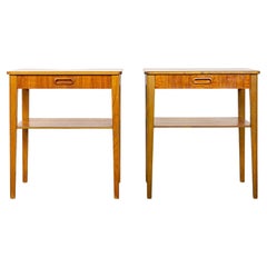 Used Danish Modern Teak & Beech Bedside Pair 