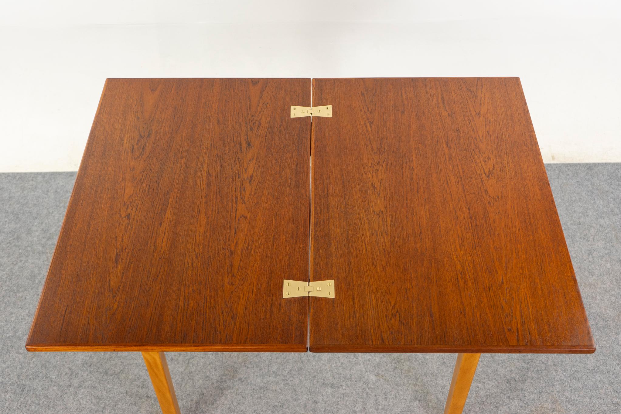Danish Modern Teak & Beech Flip Top Dining Table For Sale 6