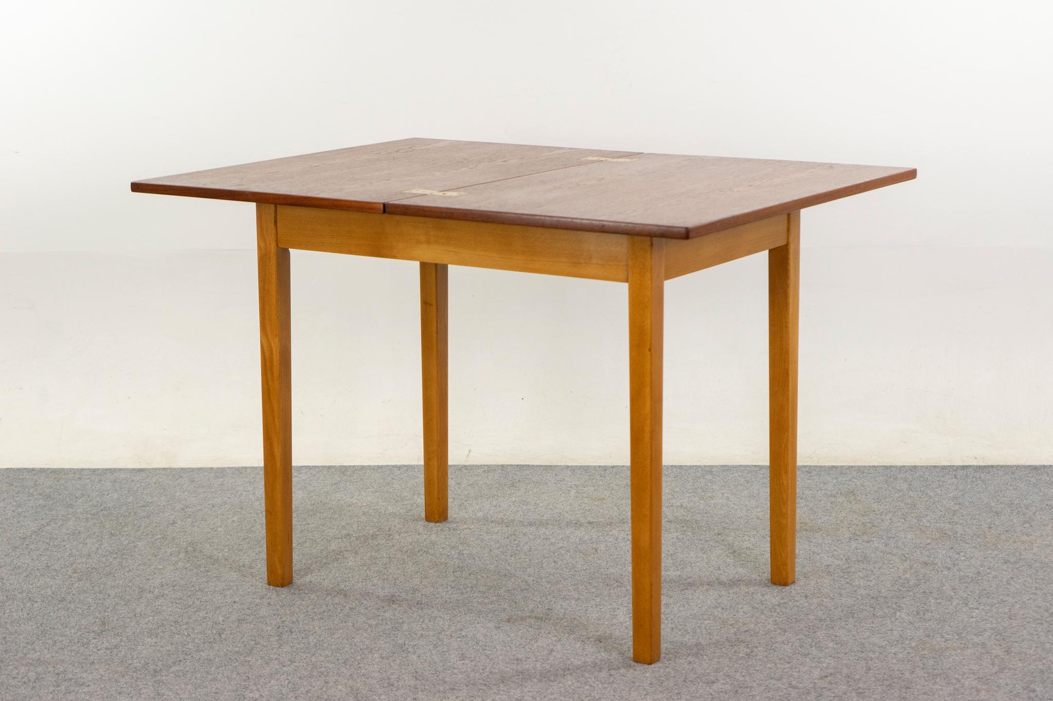 Danish Modern Teak & Beech Flip Top Dining Table For Sale 7