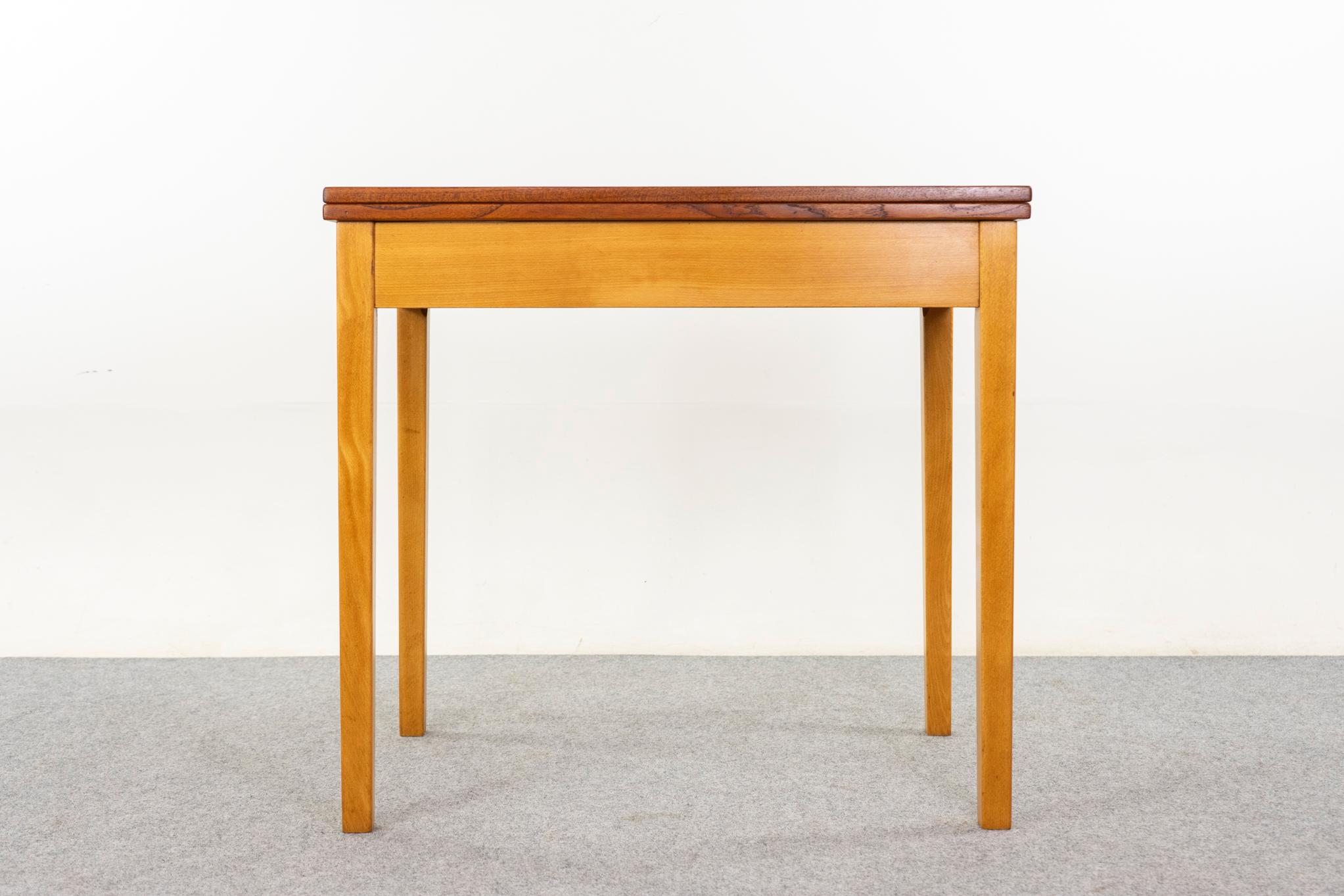 Scandinavian Modern Danish Modern Teak & Beech Flip Top Dining Table For Sale
