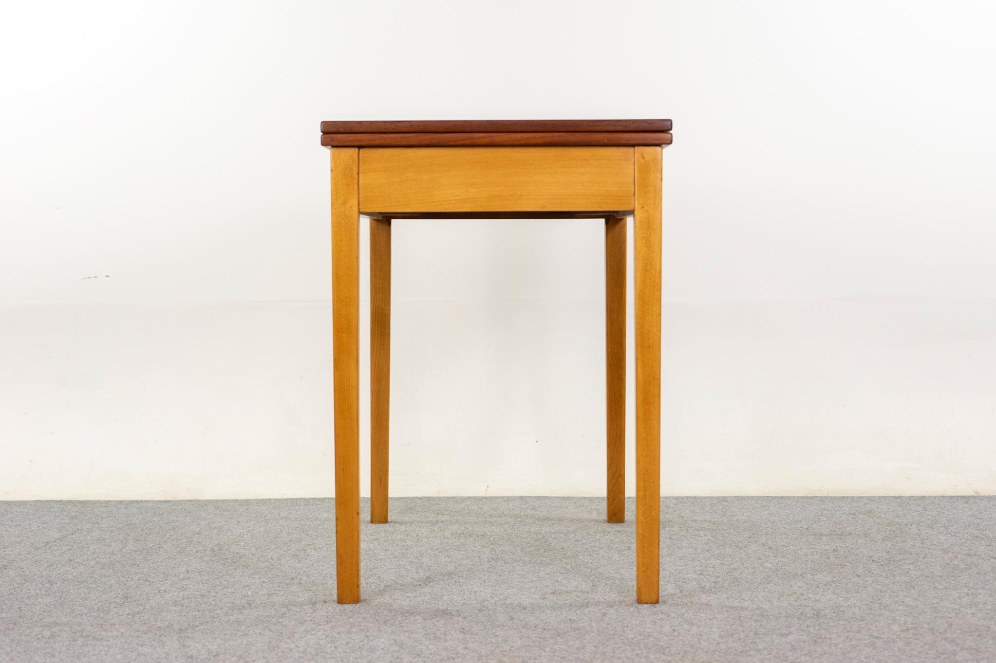 Mid-20th Century Danish Modern Teak & Beech Flip Top Dining Table For Sale