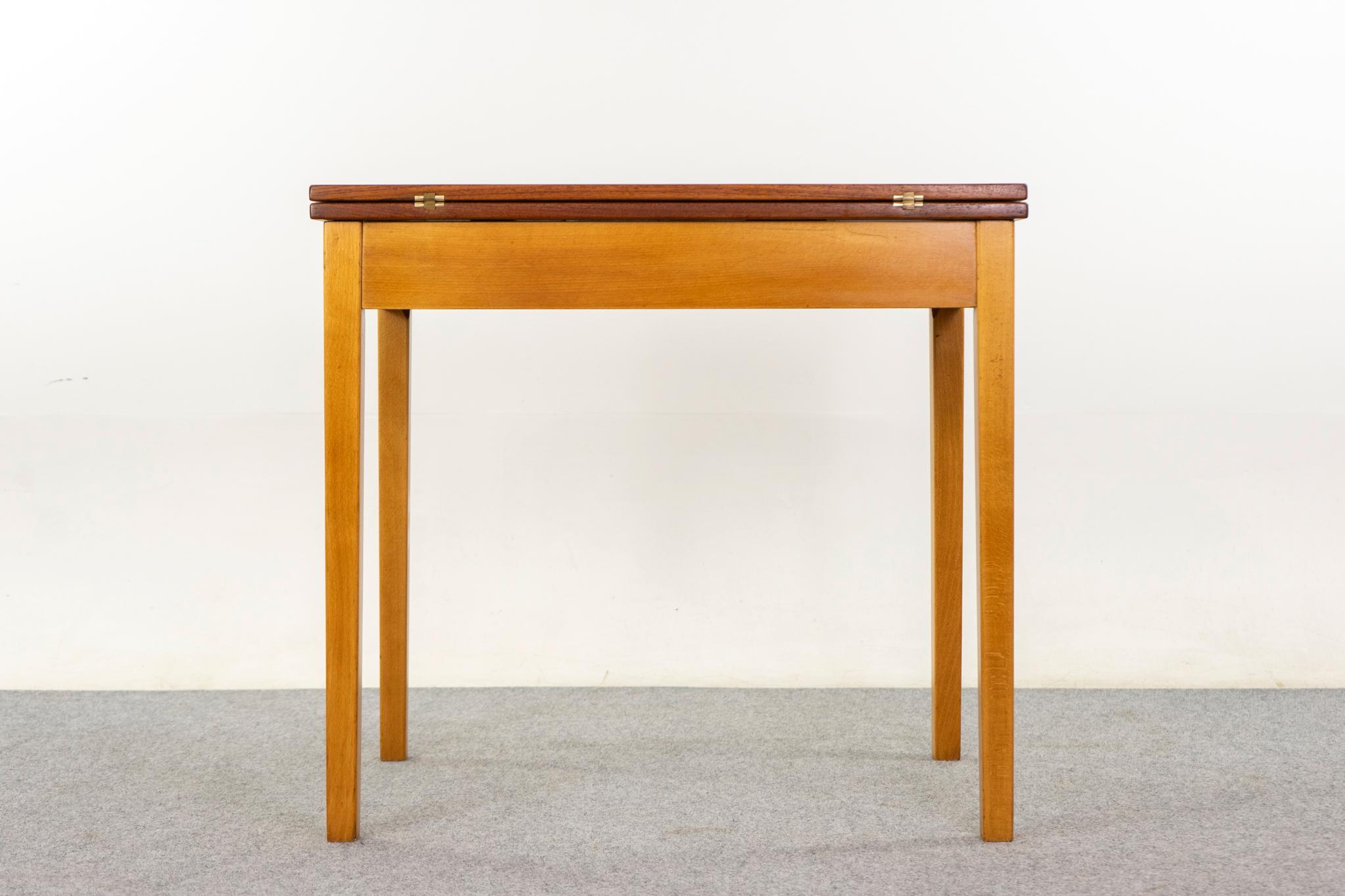 Danish Modern Teak & Beech Flip Top Dining Table For Sale 1
