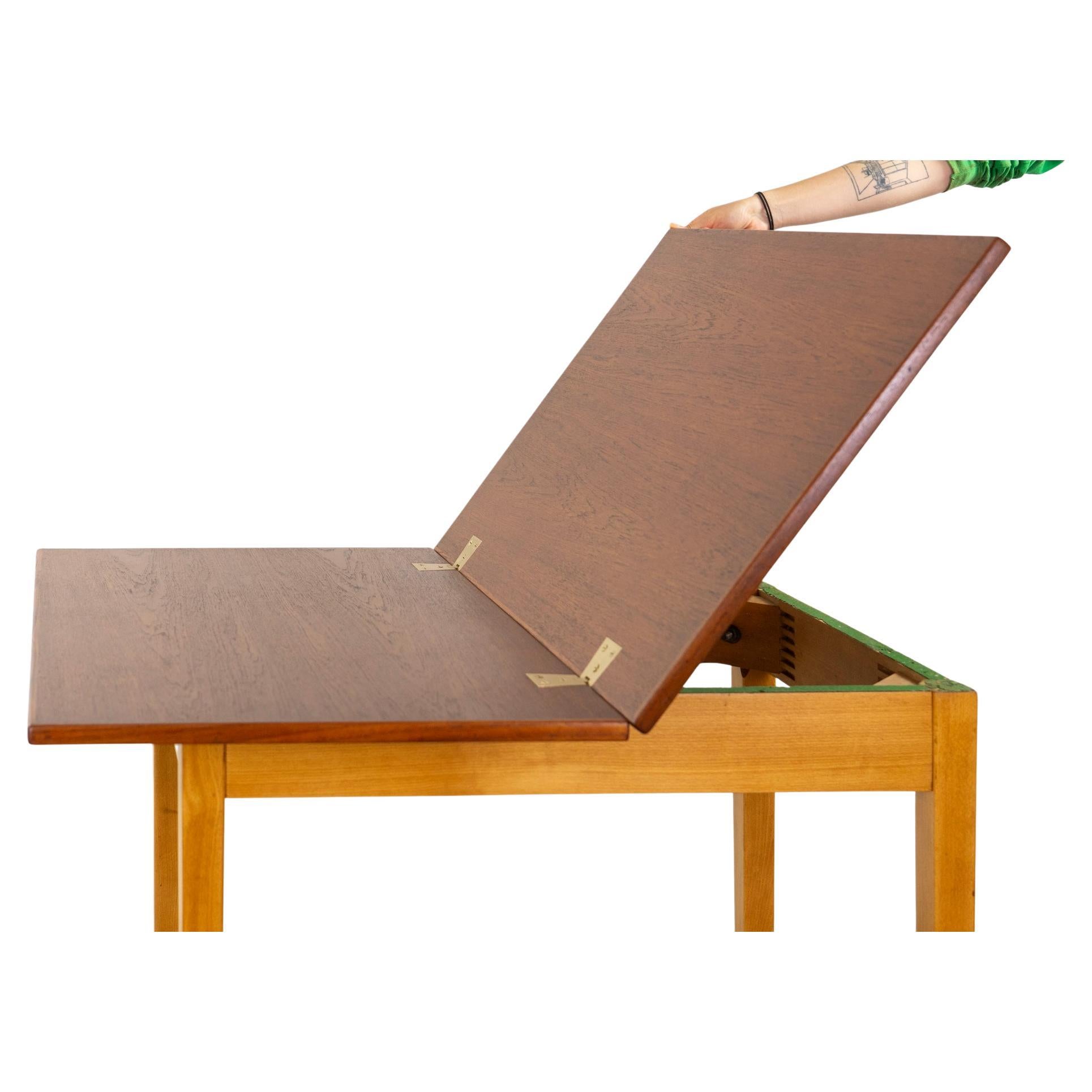 Danish Modern Teak & Beech Flip Top Dining Table For Sale