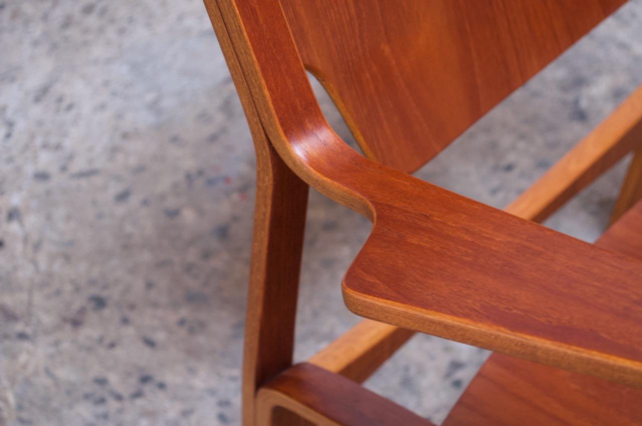 Danish Modern Teak Bentwood Sculptural Armchair For Sale 10