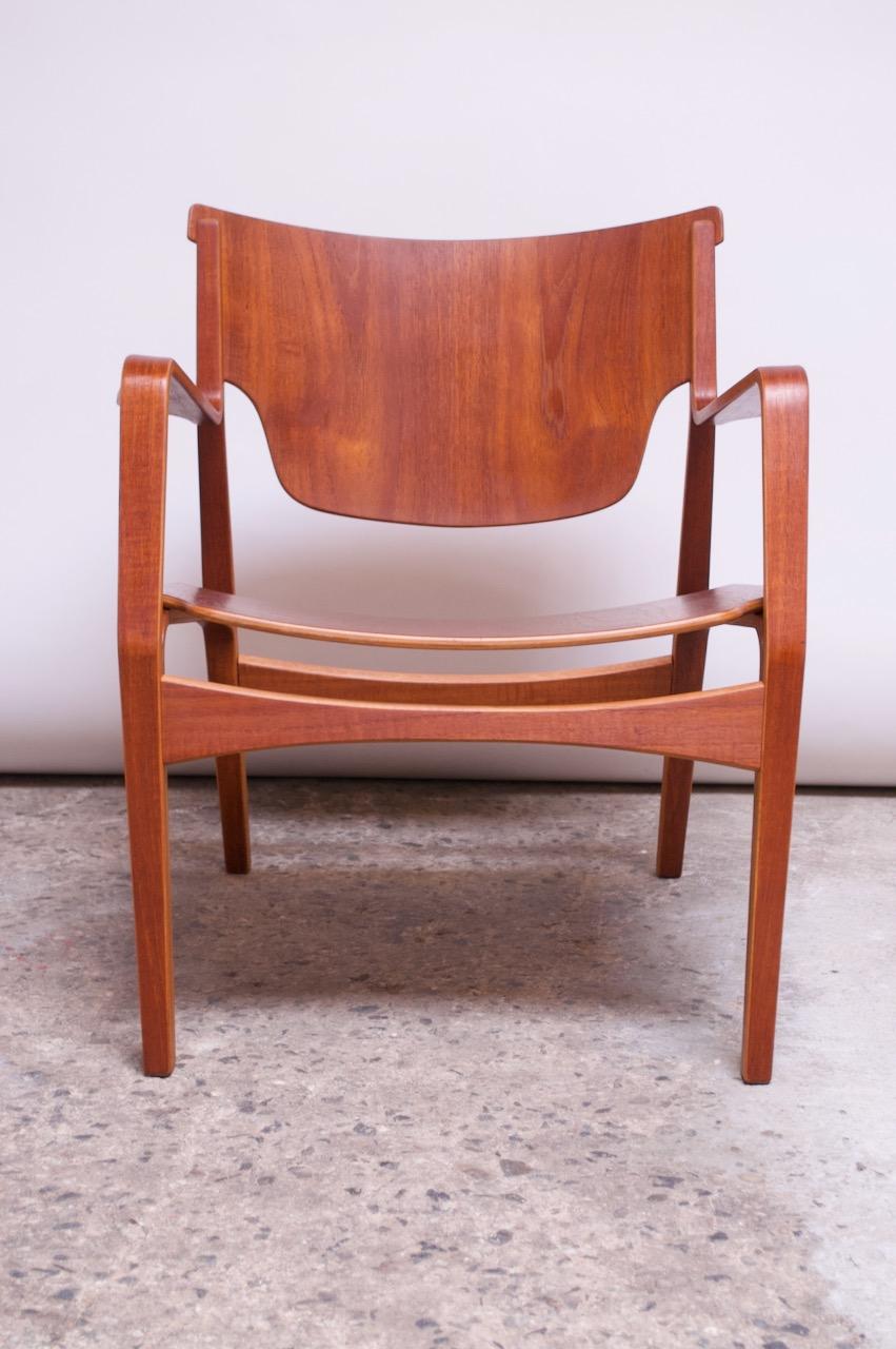 Danish Modern Teak Bentwood Sculptural Armchair  In Good Condition For Sale In Brooklyn, NY
