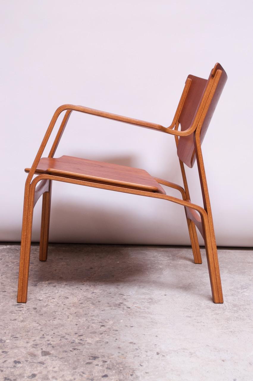 Mid-20th Century Danish Modern Teak Bentwood Sculptural Armchair  For Sale