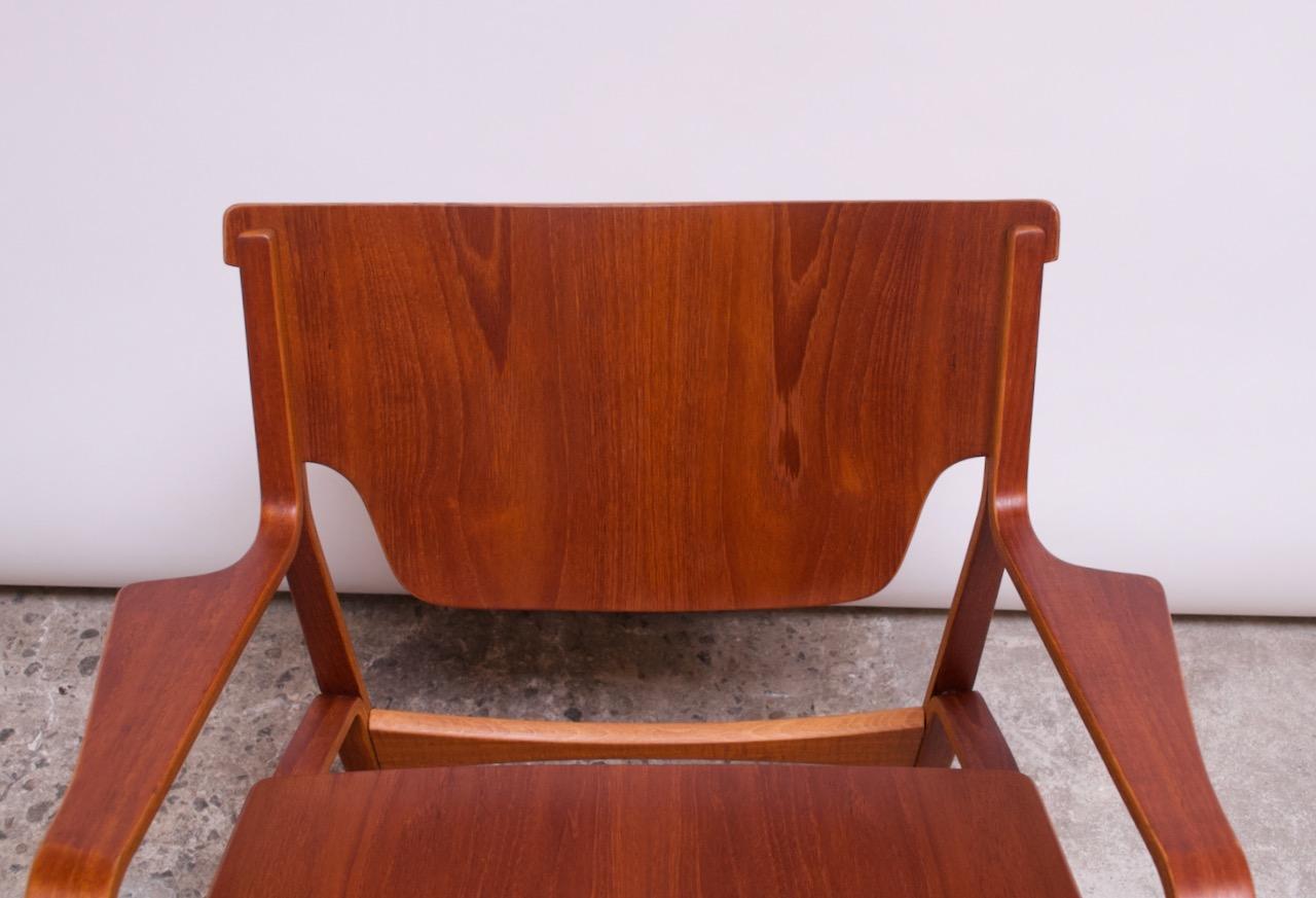 Danish Modern Teak Bentwood Sculptural Armchair  For Sale 4