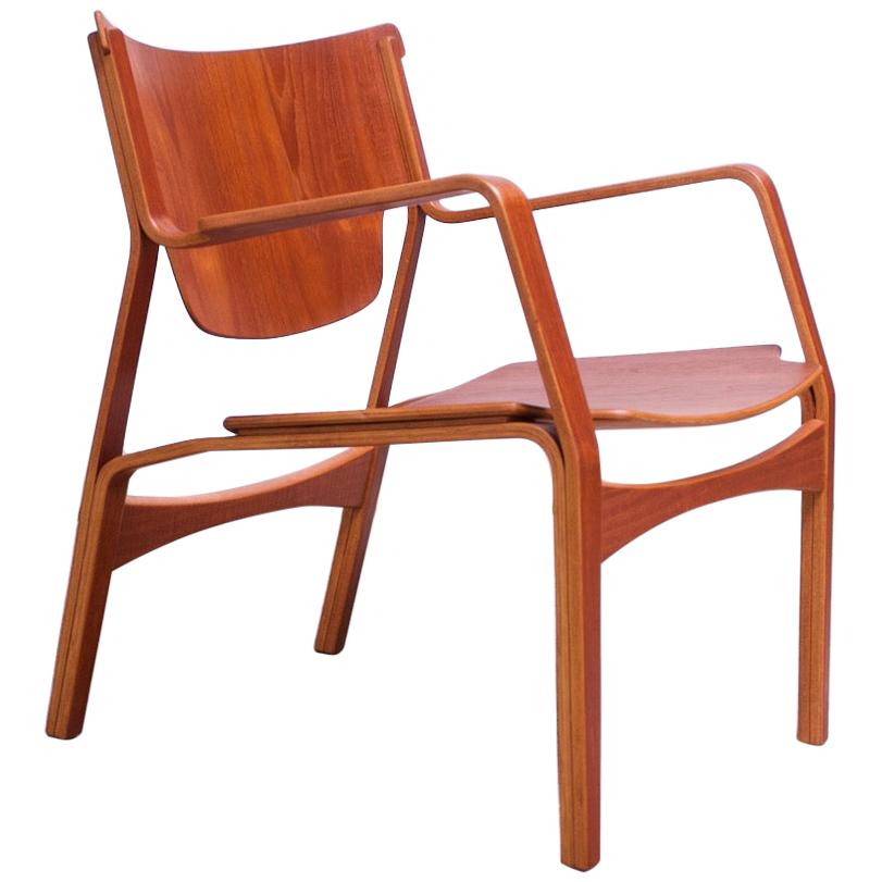 Dänischer Moderner Bugholz-Skulpturen-Sessel aus Teakholz