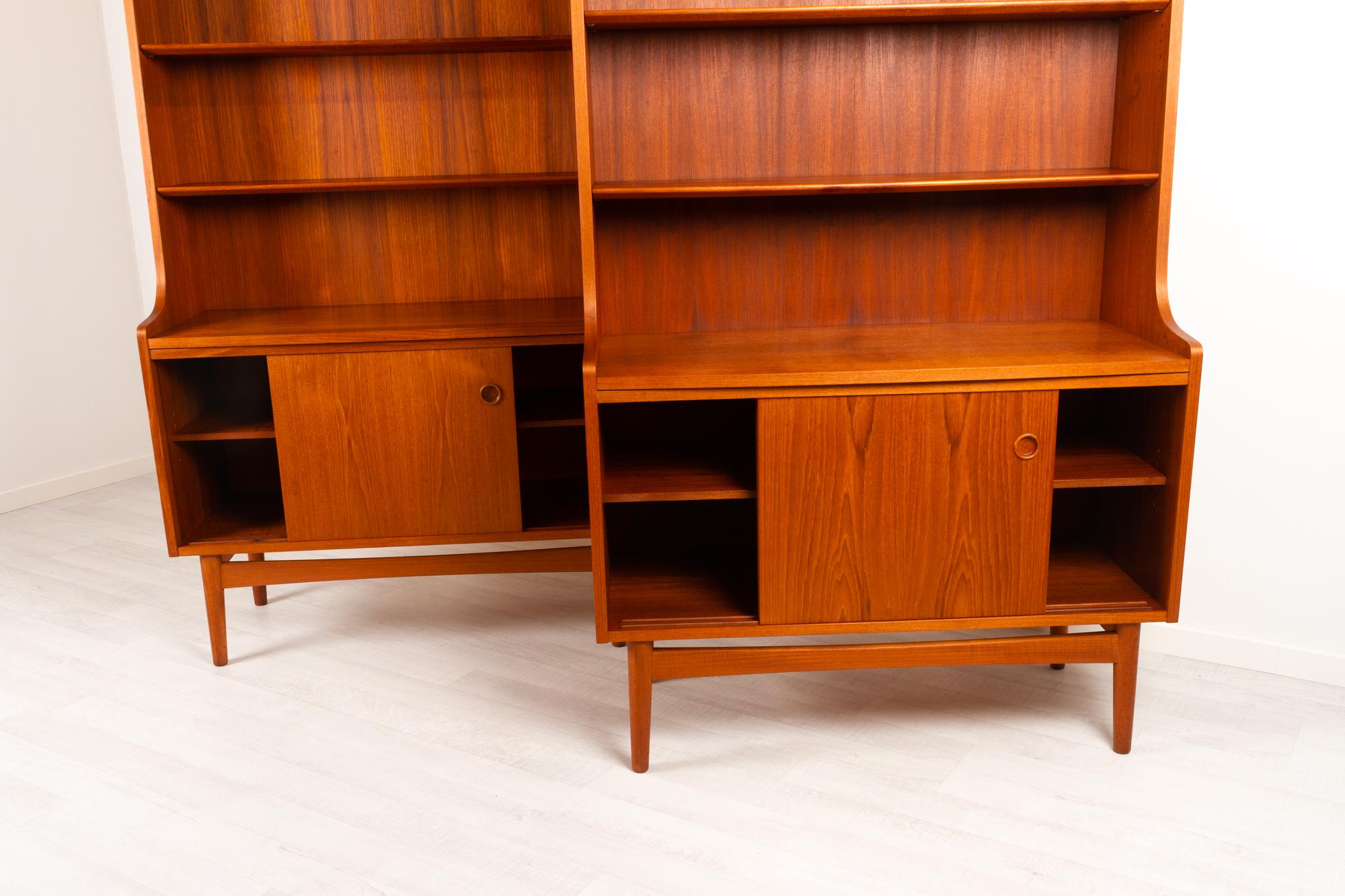 Danish Modern Teak Bookcases by Johannes Sorth, 1960s Set of 2 In Good Condition In Asaa, DK