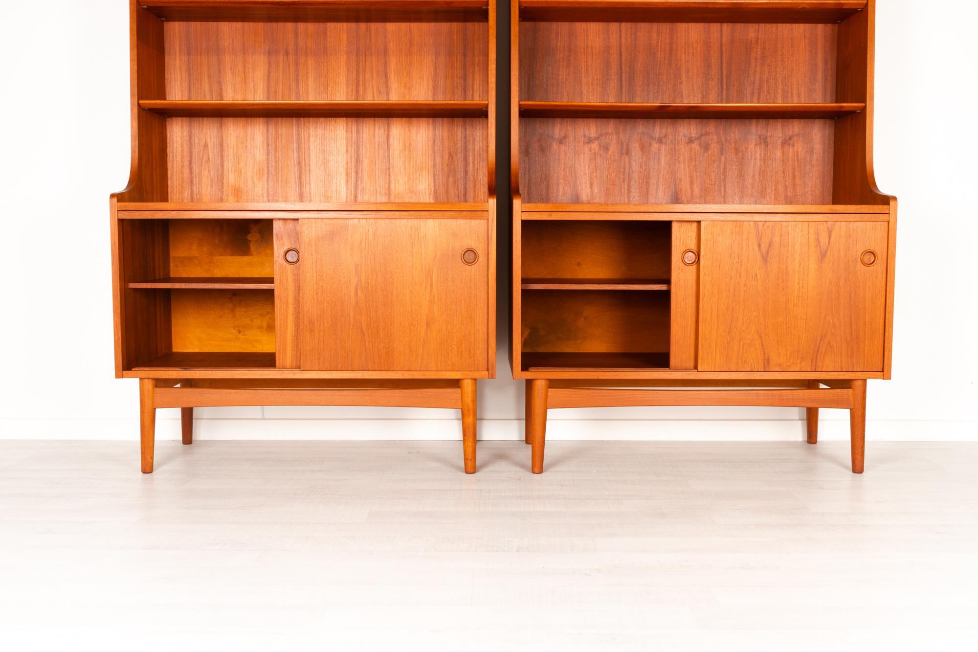 Mid-20th Century Danish Modern Teak Bookcases by Johannes Sorth, 1960s Set of 2