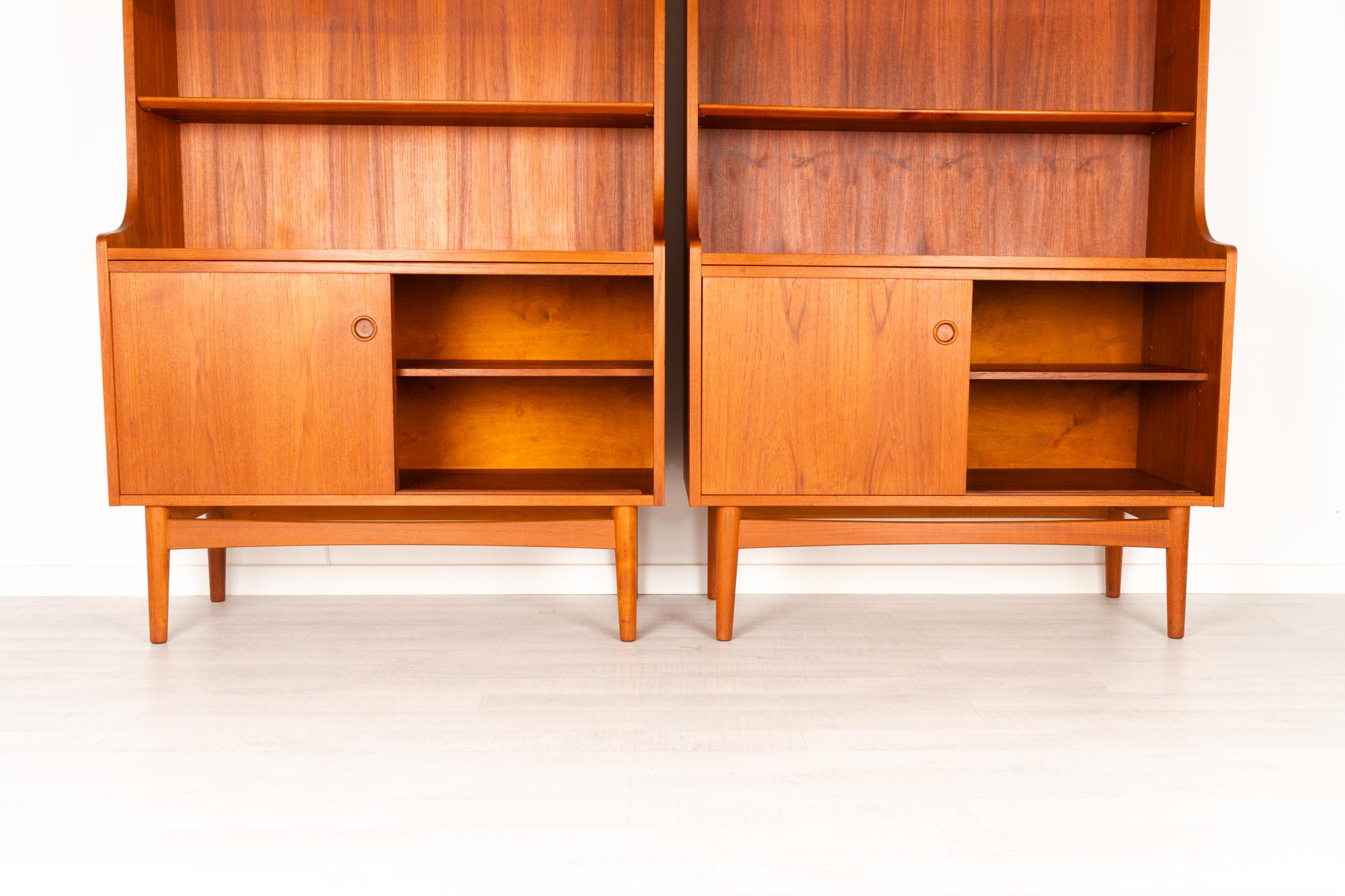 Danish Modern Teak Bookcases by Johannes Sorth, 1960s Set of 2 1