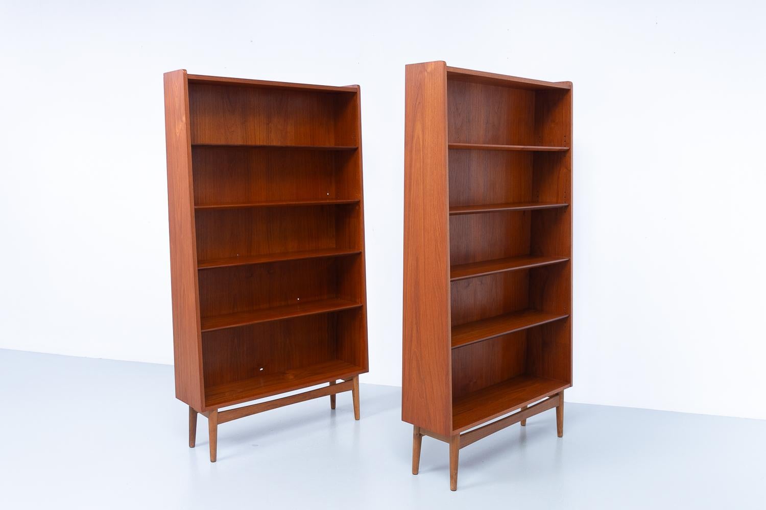 Danish Modern Teak Bookcases by Johannes Sorth for Nexø, 1960s. Set of 2. 4