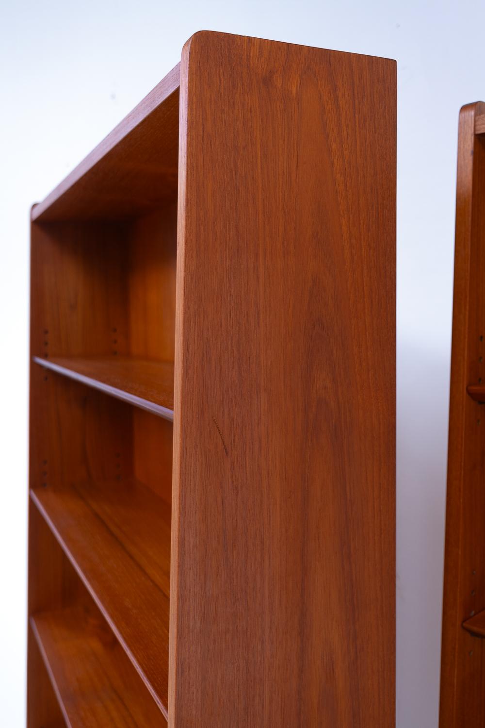 Danish Modern Teak Bookcases by Johannes Sorth for Nexø, 1960s. Set of 2. 8