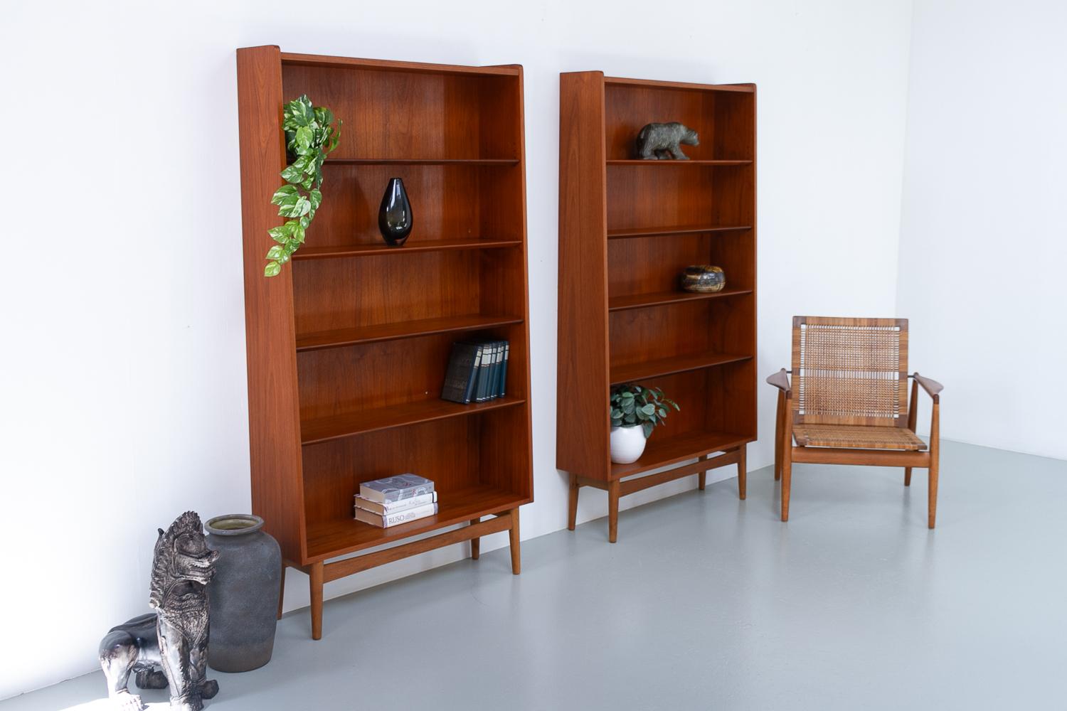 Danish Modern Teak Bookcases by Johannes Sorth for Nexø, 1960s. Set of 2. 13