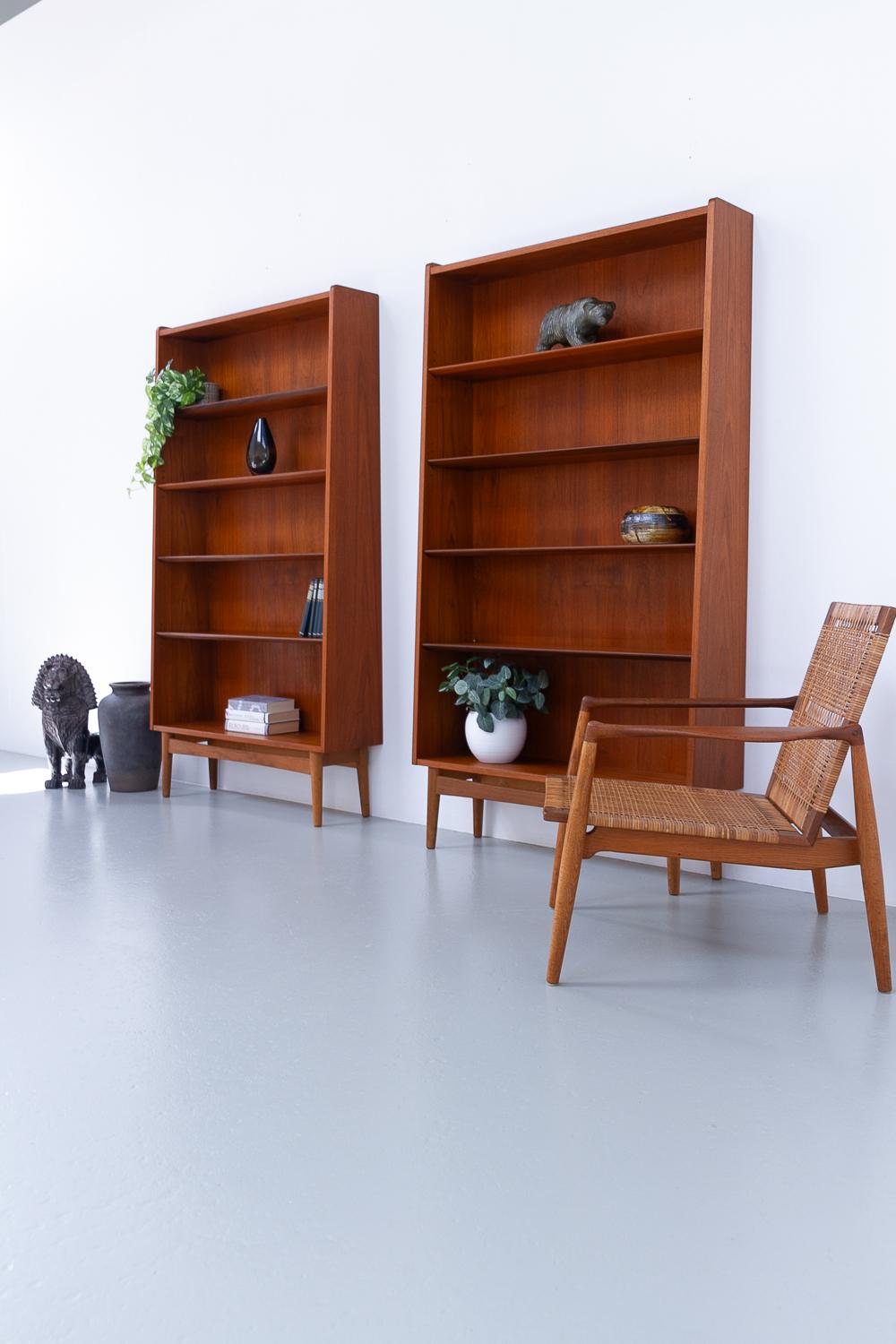 Danish Modern Teak Bookcases by Johannes Sorth for Nexø, 1960s. Set of 2. 14