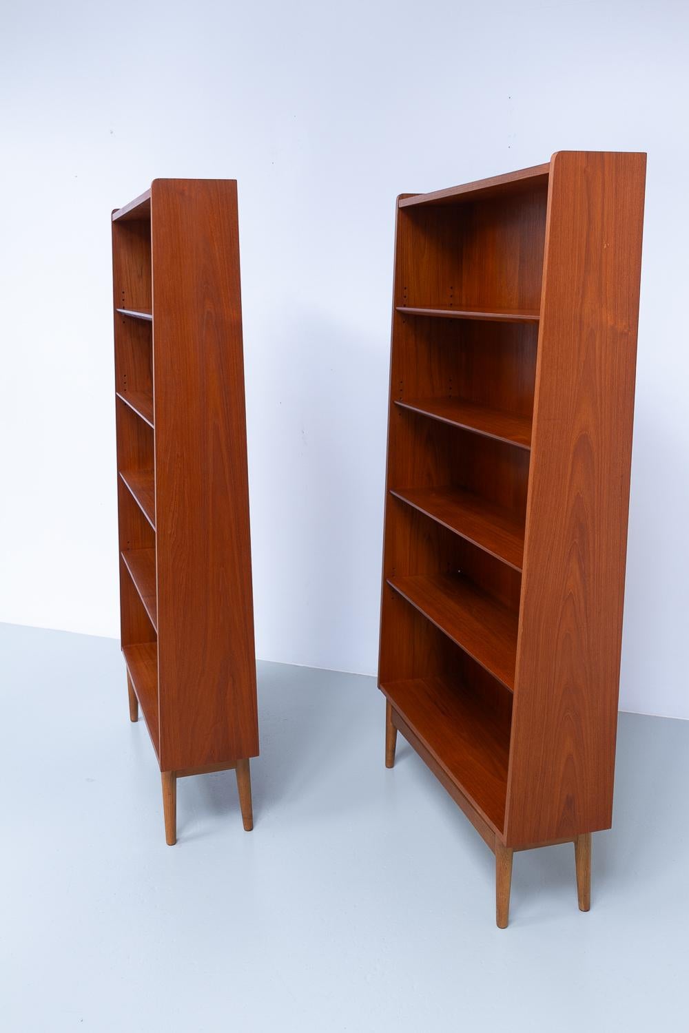 Danish Modern Teak Bookcases by Johannes Sorth for Nexø, 1960s. Set of 2. 1