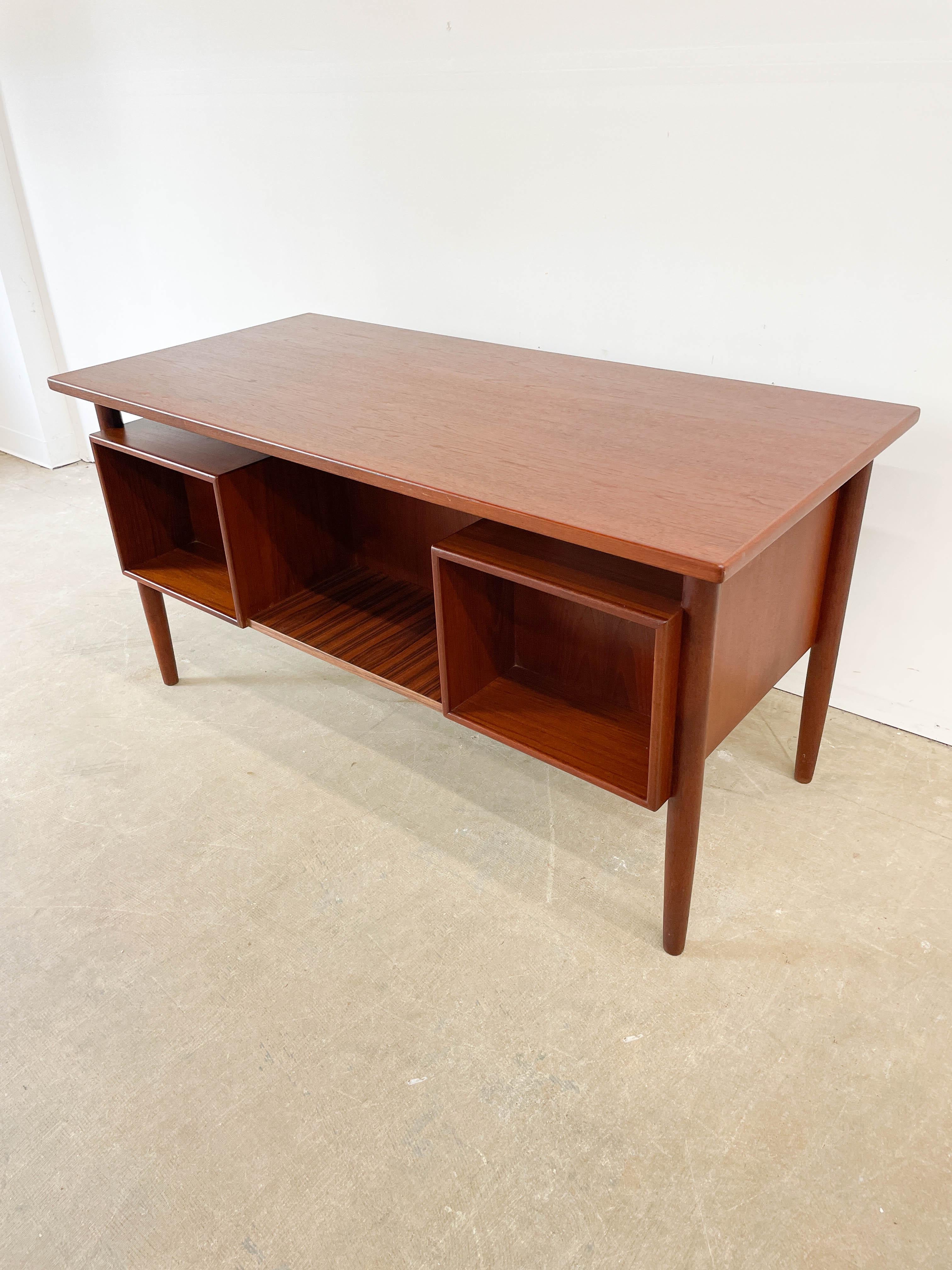 Danish Modern Teak Bookshelf Desk For Sale 7