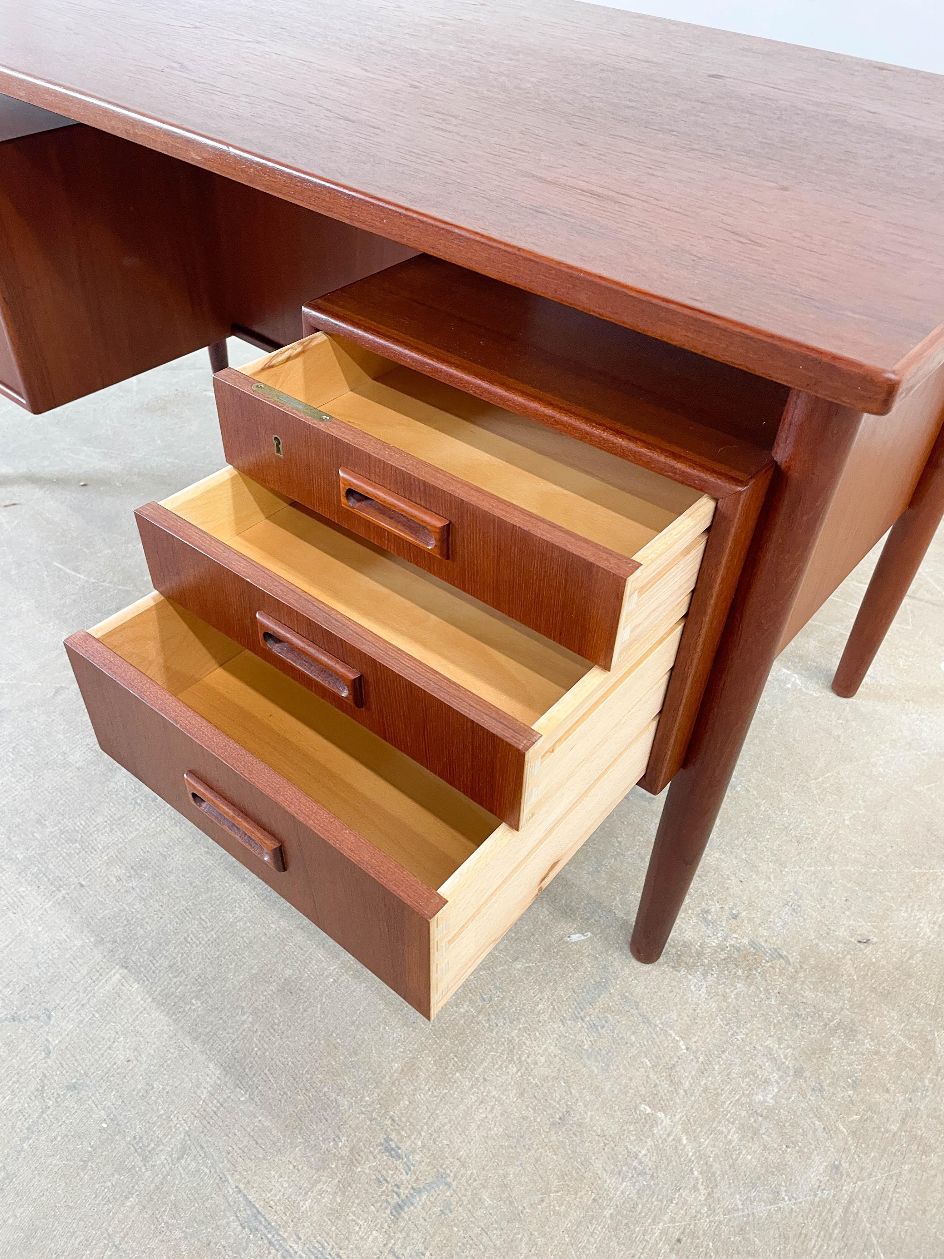 20th Century Danish Modern Teak Bookshelf Desk