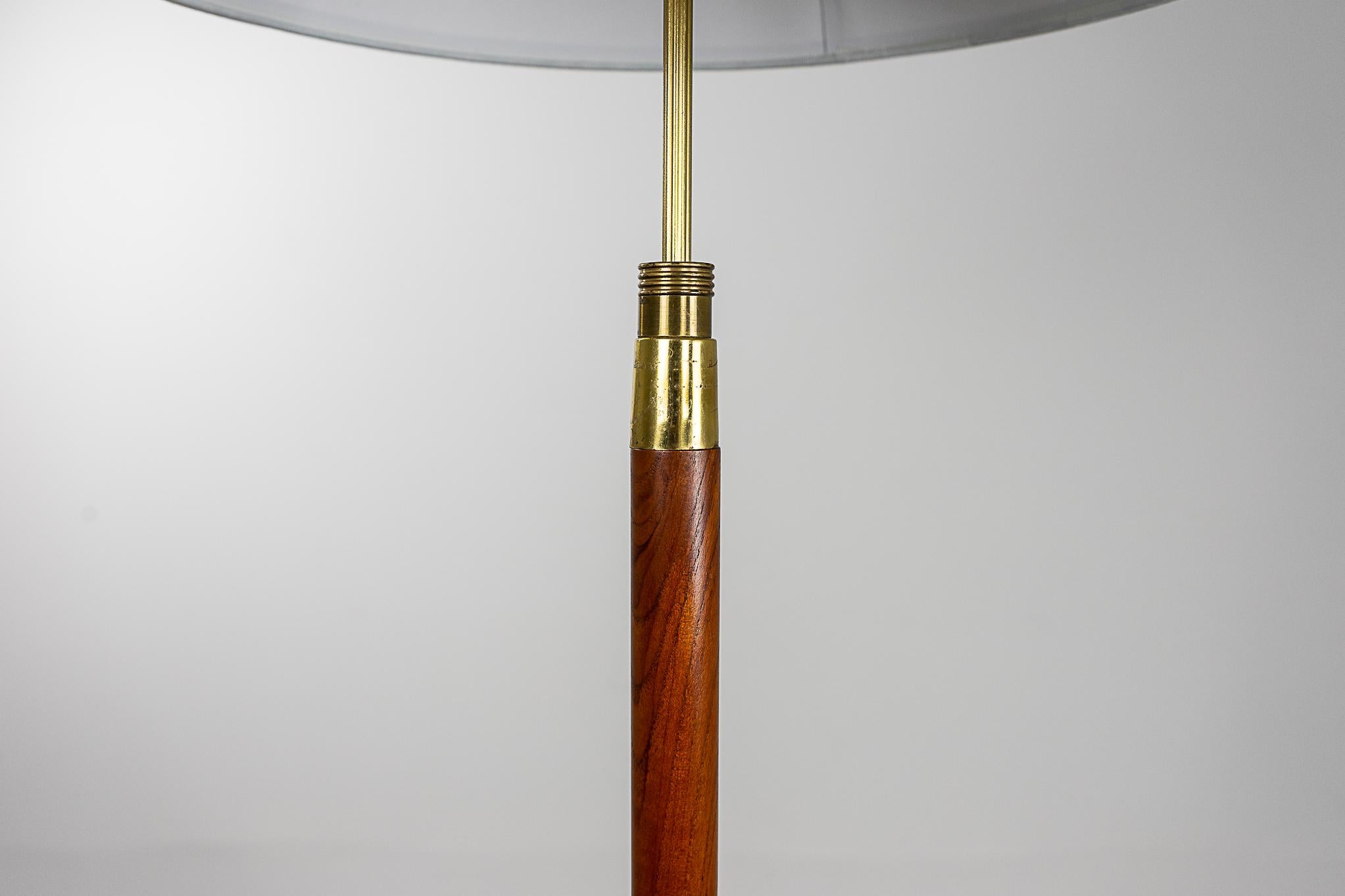 Danish Modern Teak and Brass Floor Lamp For Sale at 1stDibs