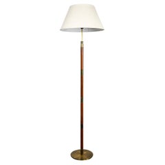 Vintage Danish Modern Teak & Brass Floor Lamp