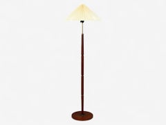 Danish Modern, Teak, Brass, Paper, Floor Lamp, Denmark, 1960s