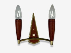 Danish Modern, Teak, Brass, Wall Light, Denmark, 1960s