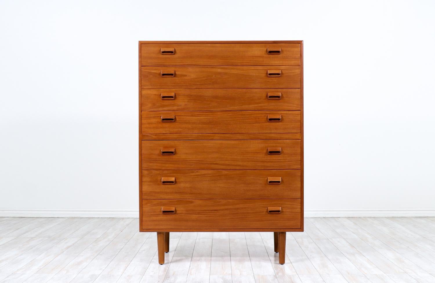 Danish Modern teak chest of drawers by Børge Mogensen for Søborg Møbler.

________________________________________

Transforming a piece of Mid-Century Modern furniture is like bringing history back to life, and we take this journey with passion and