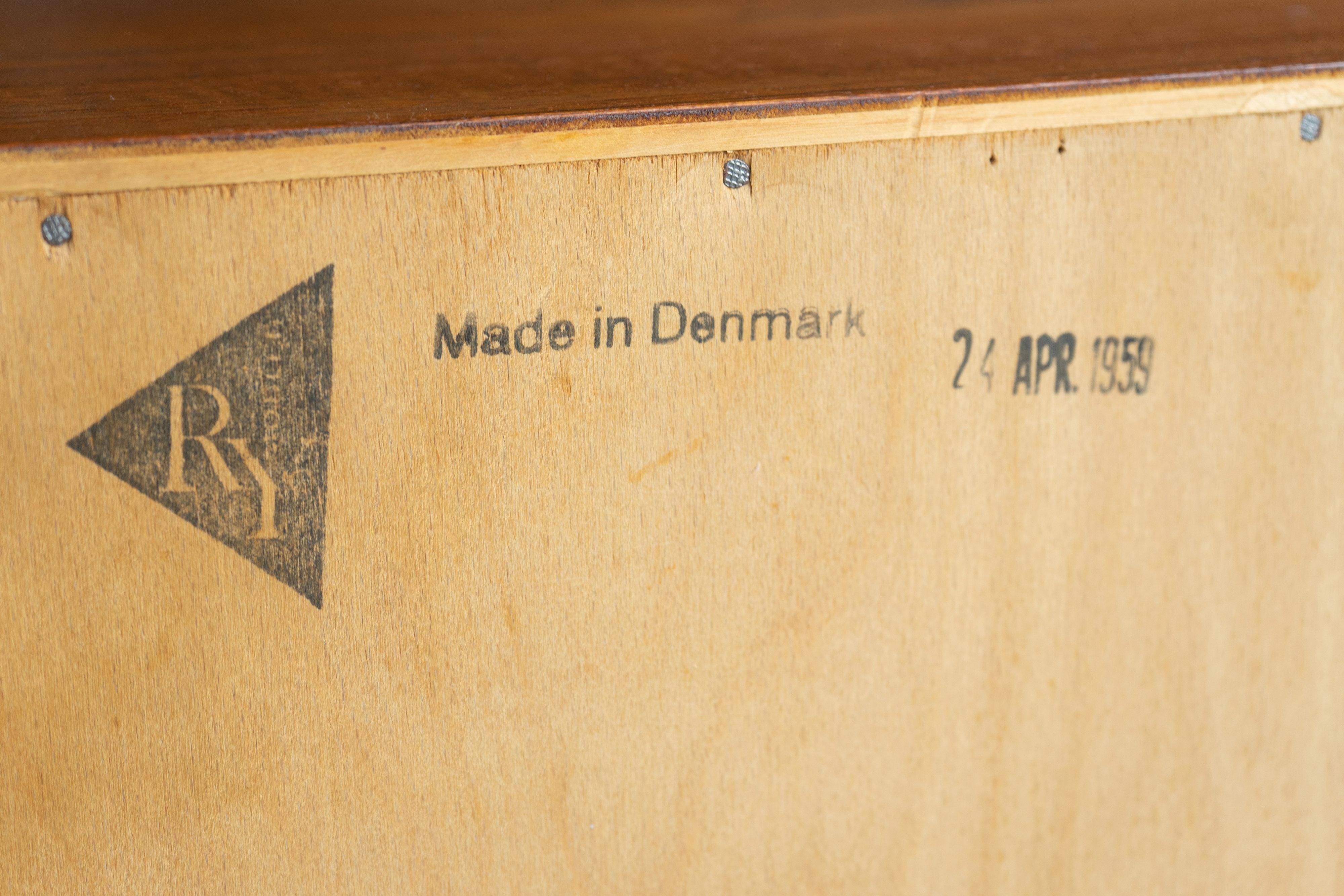 Coffre à tiroirs moderne danois en teck de Hans J. Wegner Ry Mobler, 1956 6