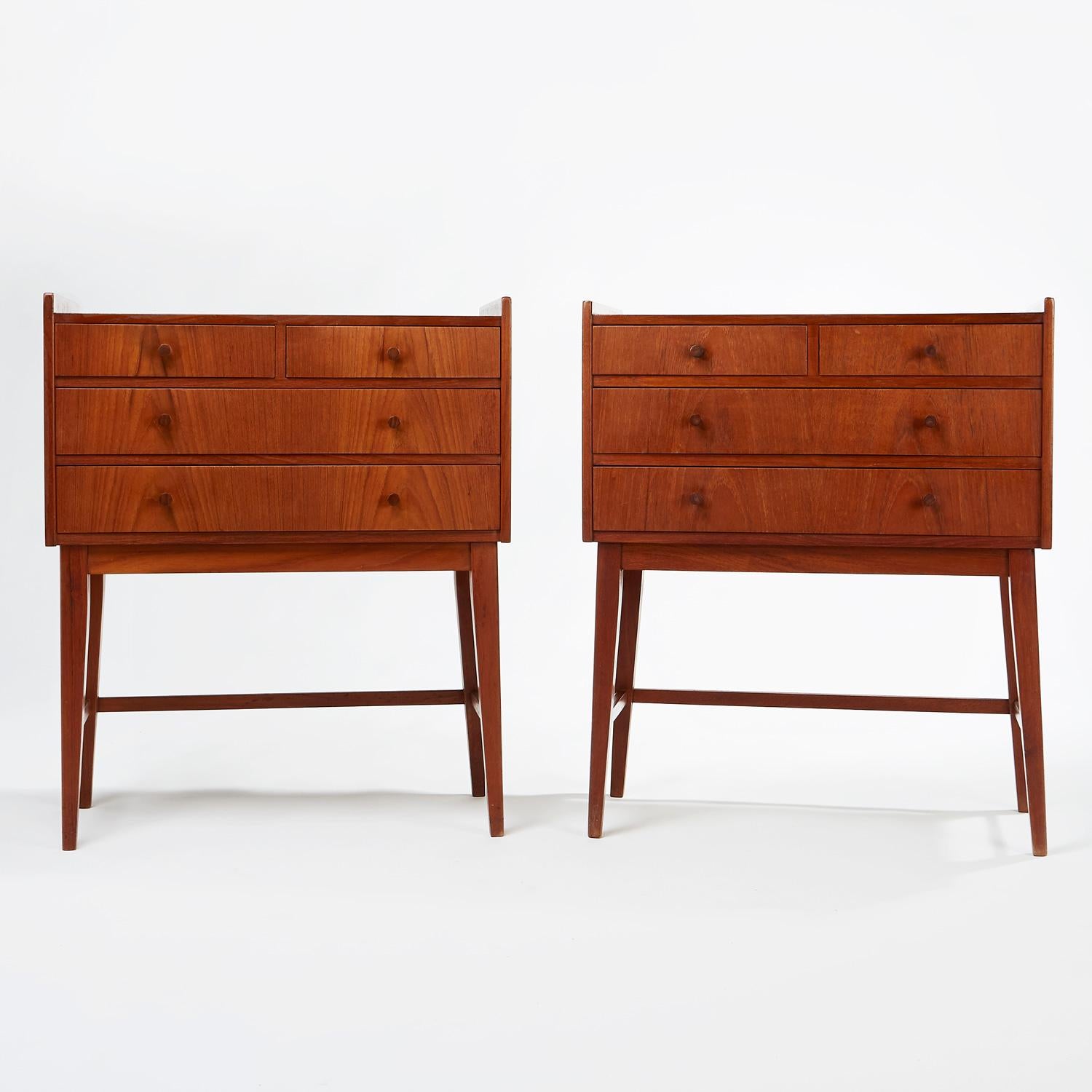 Danish Modern Teak Chest of Drawers or Nightstands, circa 1950's In Excellent Condition In Chattanooga, TN