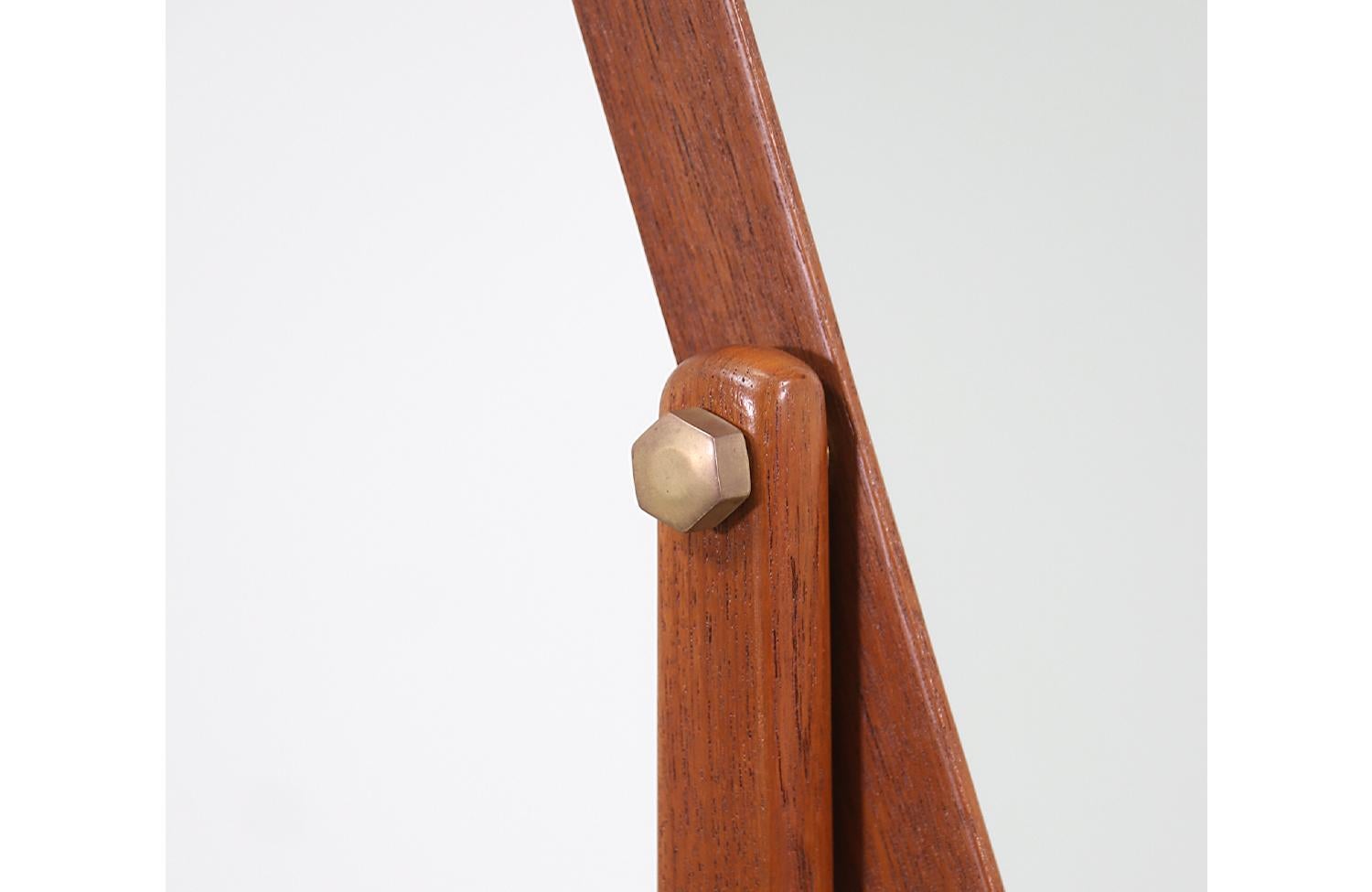 Danish Modern Teak Cheval Dressing Mirror 6