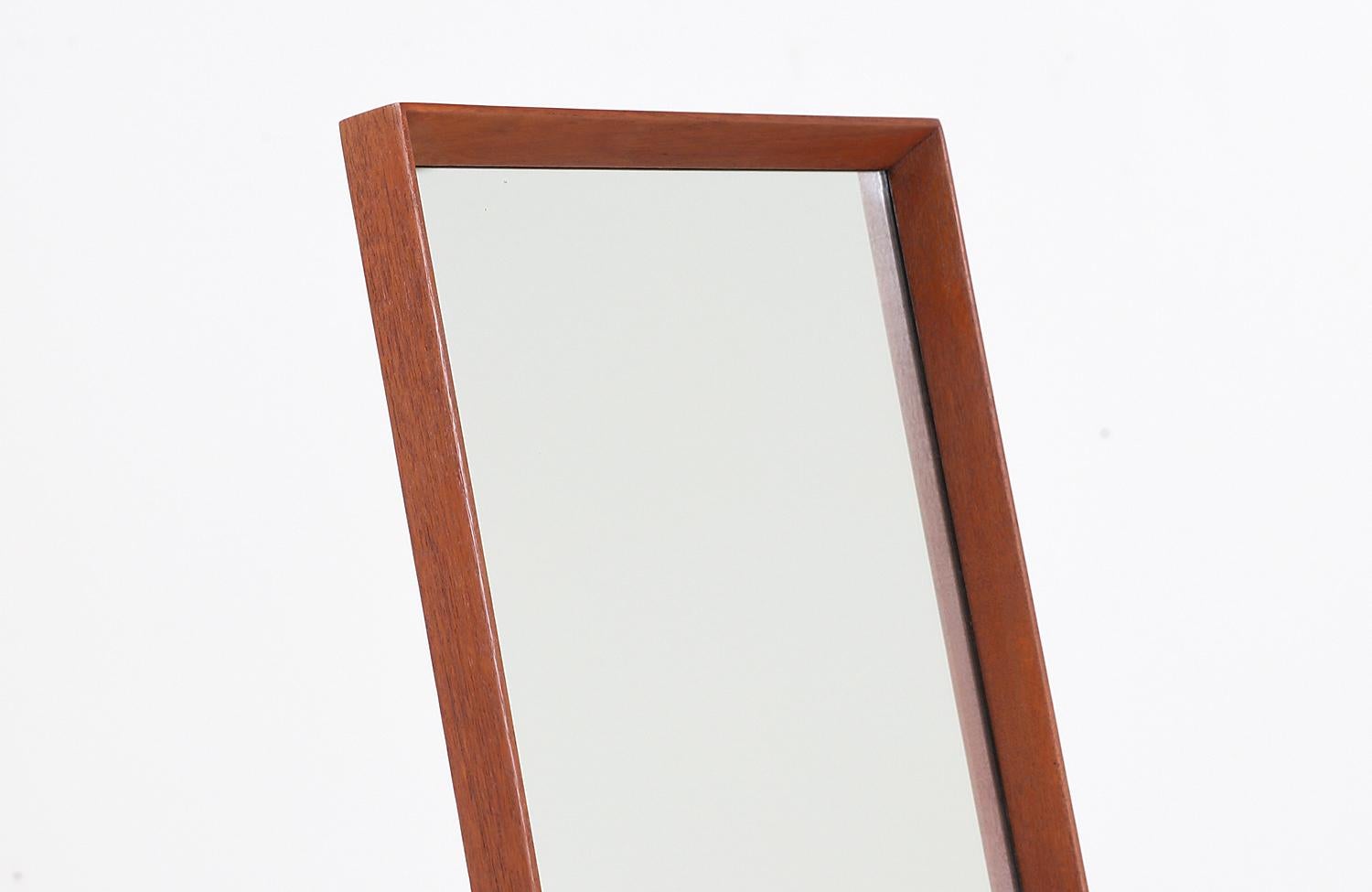 Mid-20th Century Danish Modern Teak Cheval Dressing Mirror