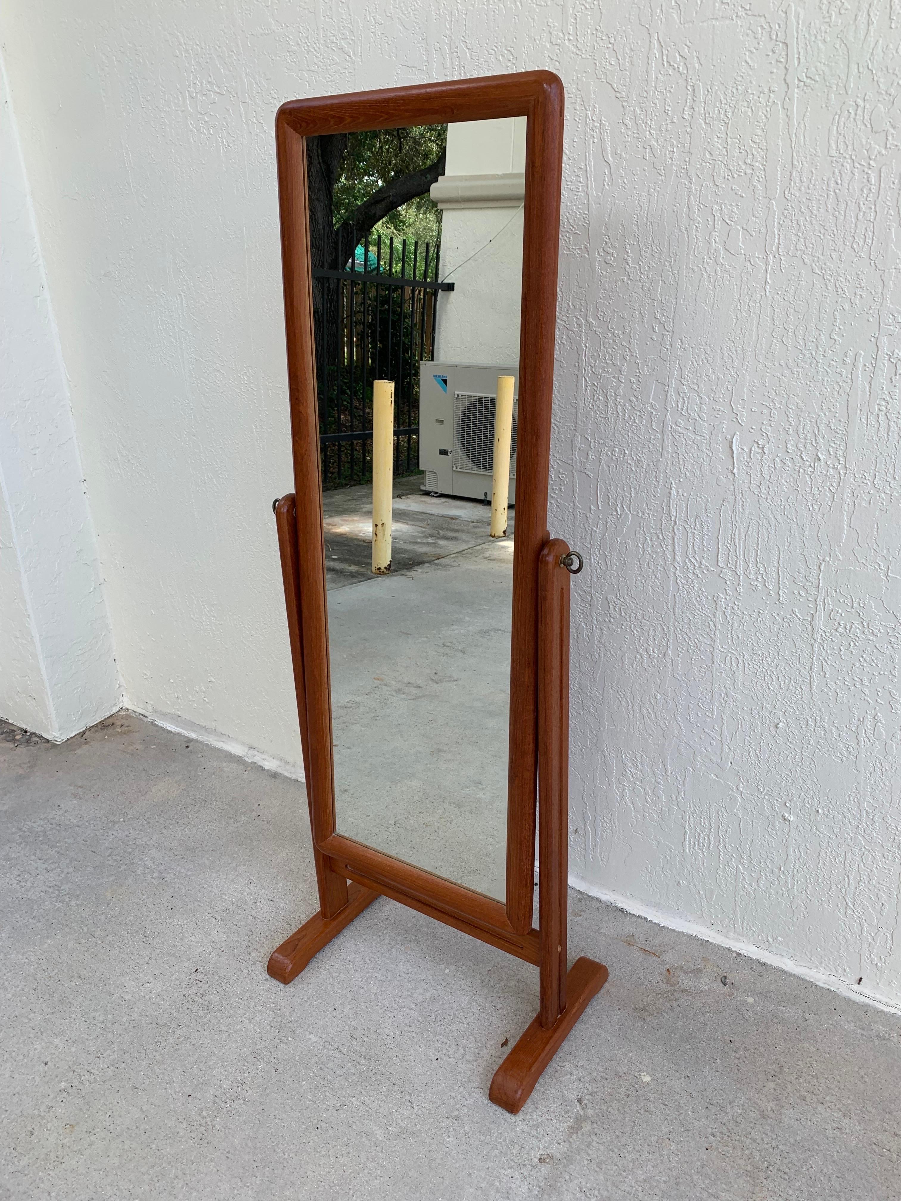 Mid-Century Modern Danish Modern Teak Cheval Mirror