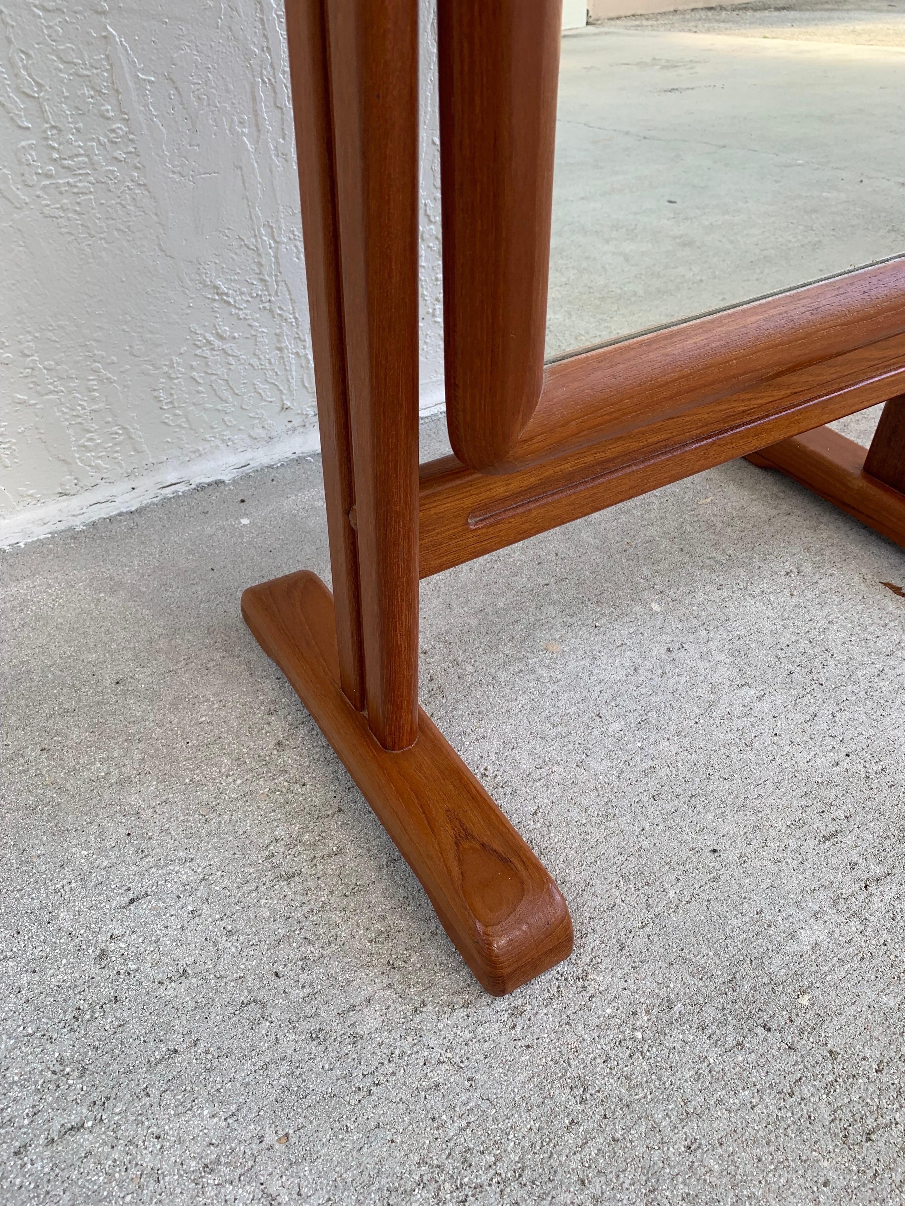 Unknown Danish Modern Teak Cheval Mirror