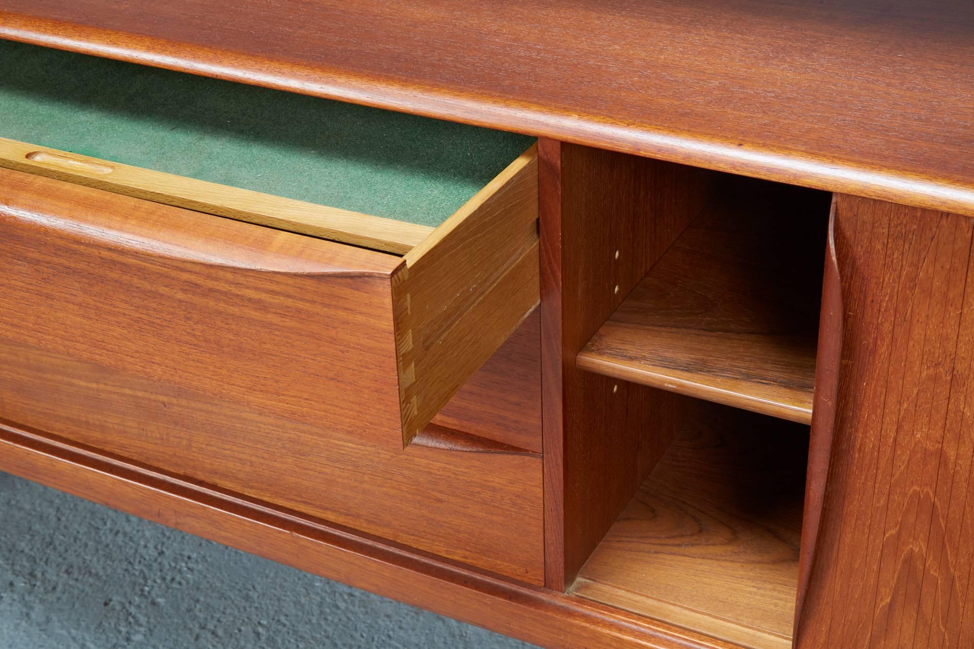 Mid-Century Modern Danish Modern Teak China Cabinet Sideboard by H.P. Hansen