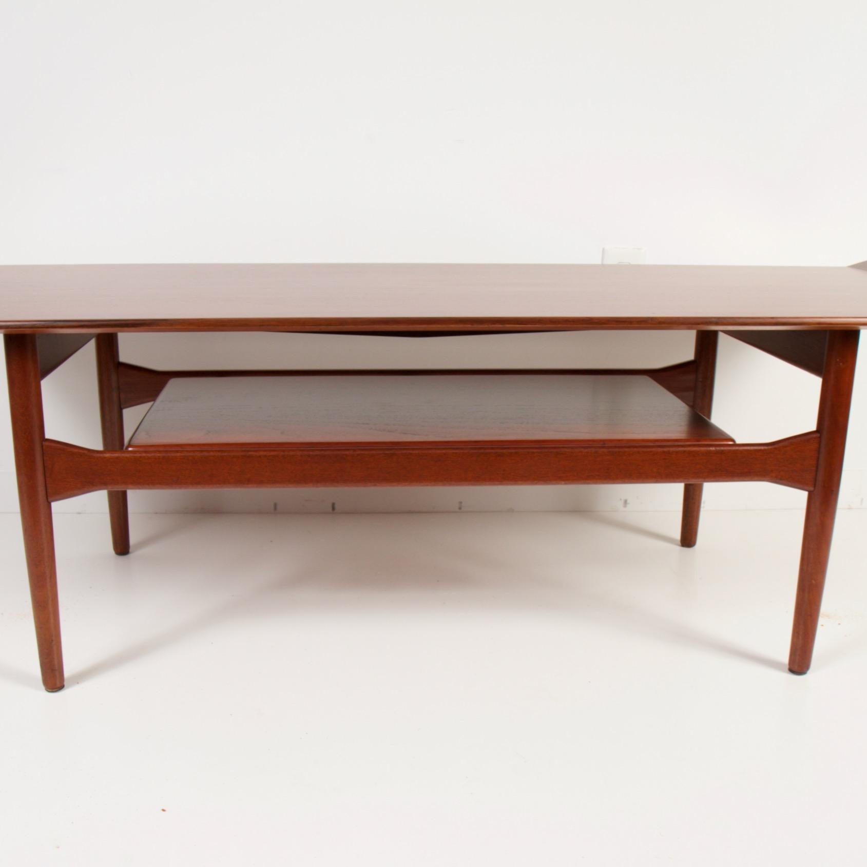 Late 1950s-early 1960s long teak coffee table by Kristiansen Thomassen for Moreddi. Freshly refinished and ready for another 60 years. Perfect lines to compliment any midcentury or modern interior.