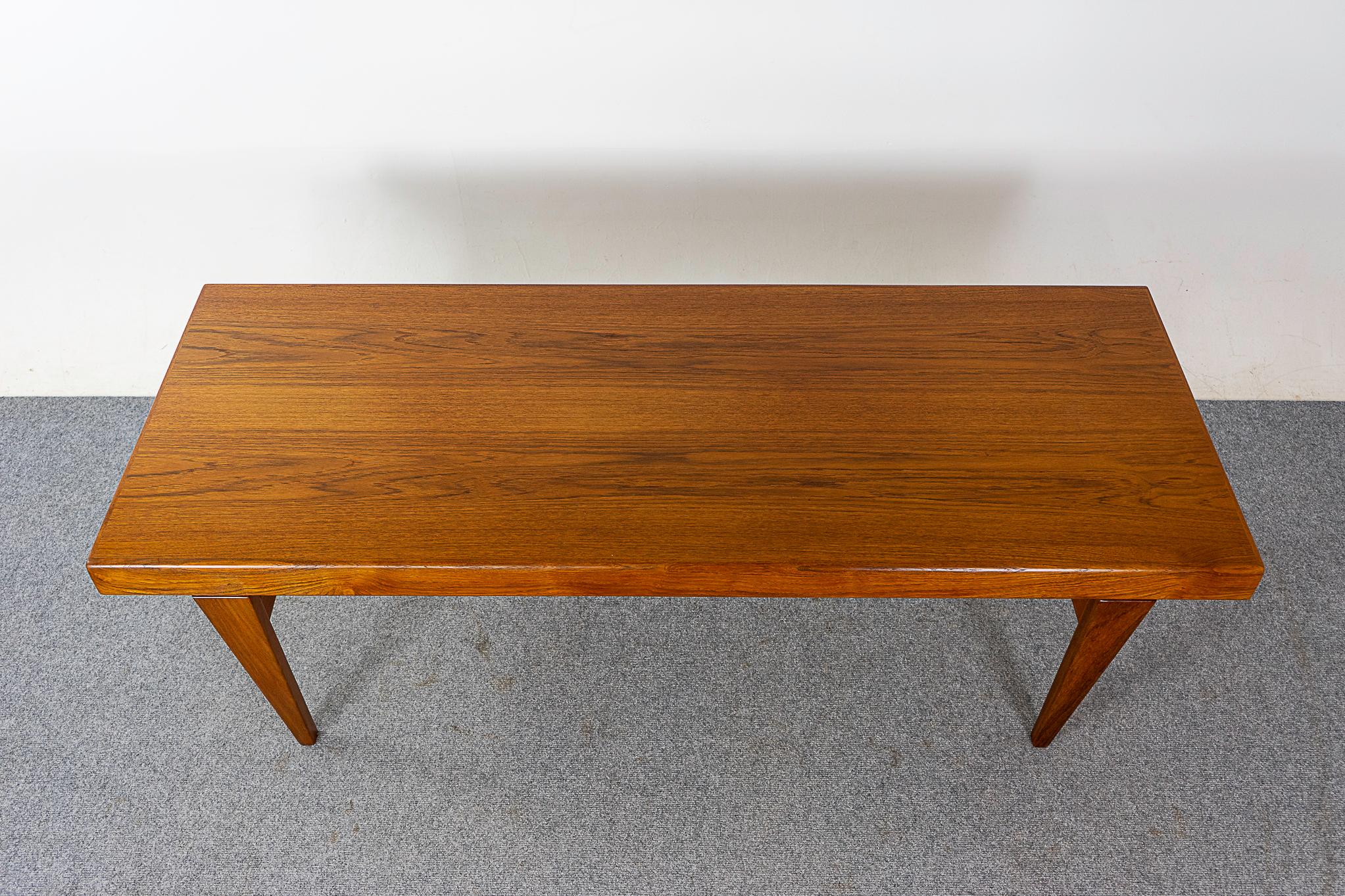 Mid-20th Century Danish Modern Teak Coffee Table with Drawer For Sale