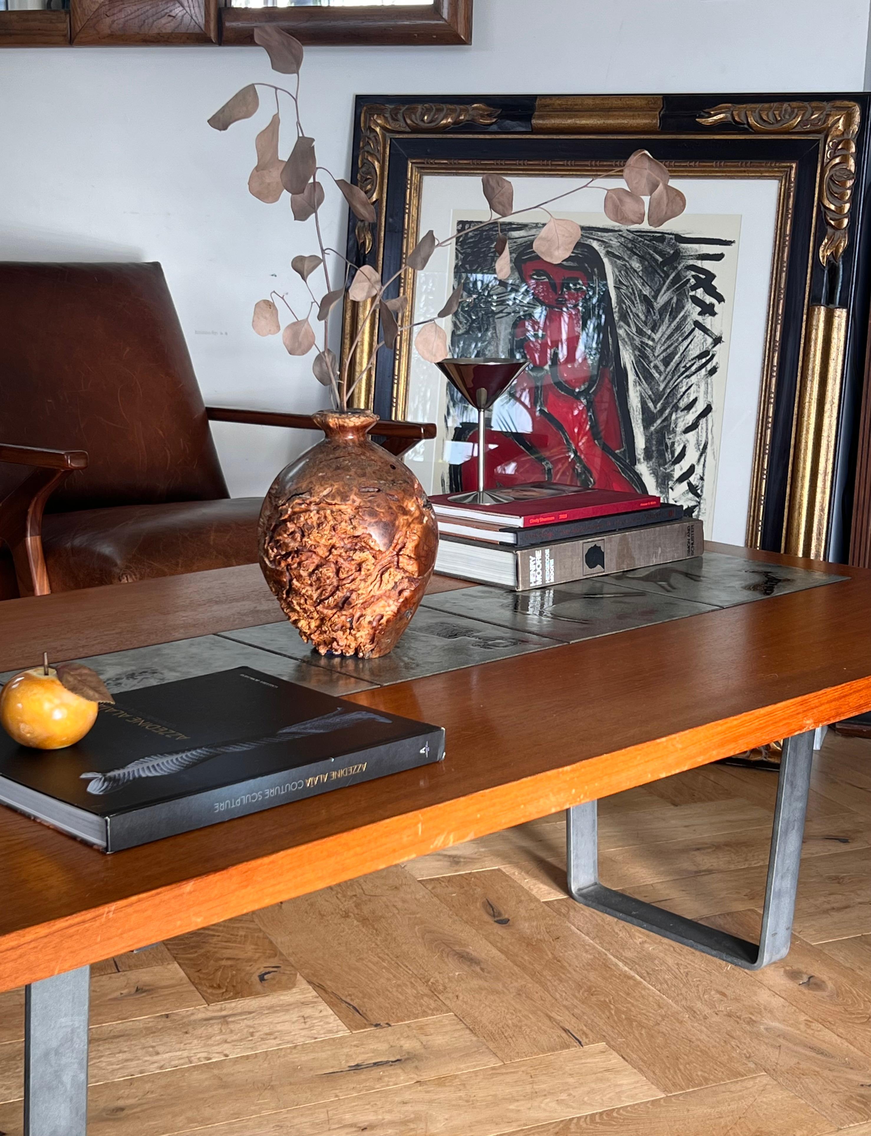 Danish modern teak coffee table with prehistoric tile inlay, 1960s For Sale 11
