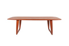 Danish Modern Teak Coffee Table with Sled Base