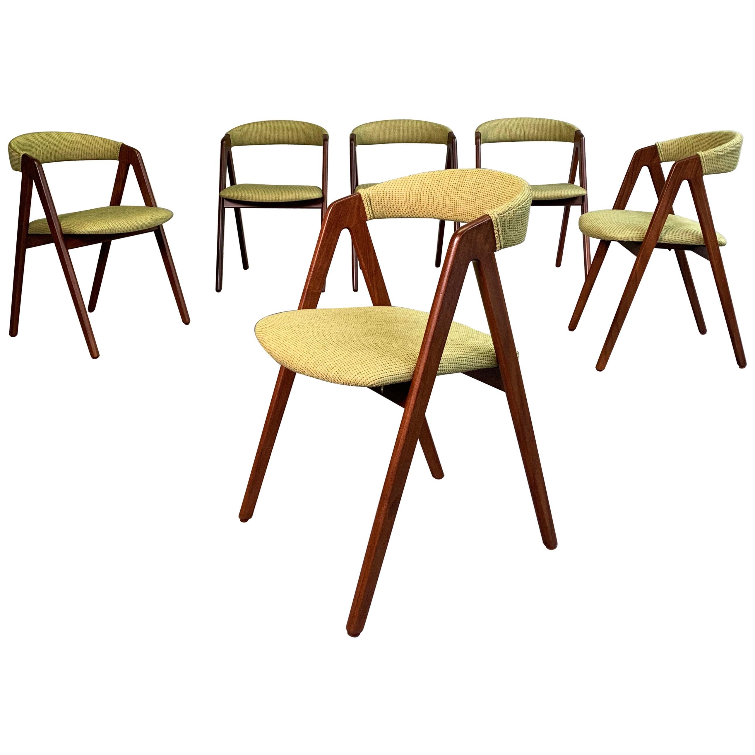 Danish Modern Teak Compass Dining Chairs by Kai Kristiansen