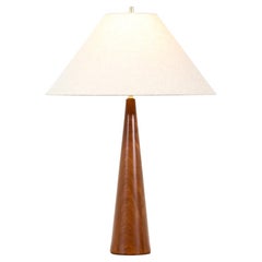 Danish Modern Teak Cone Shape Table Lamp