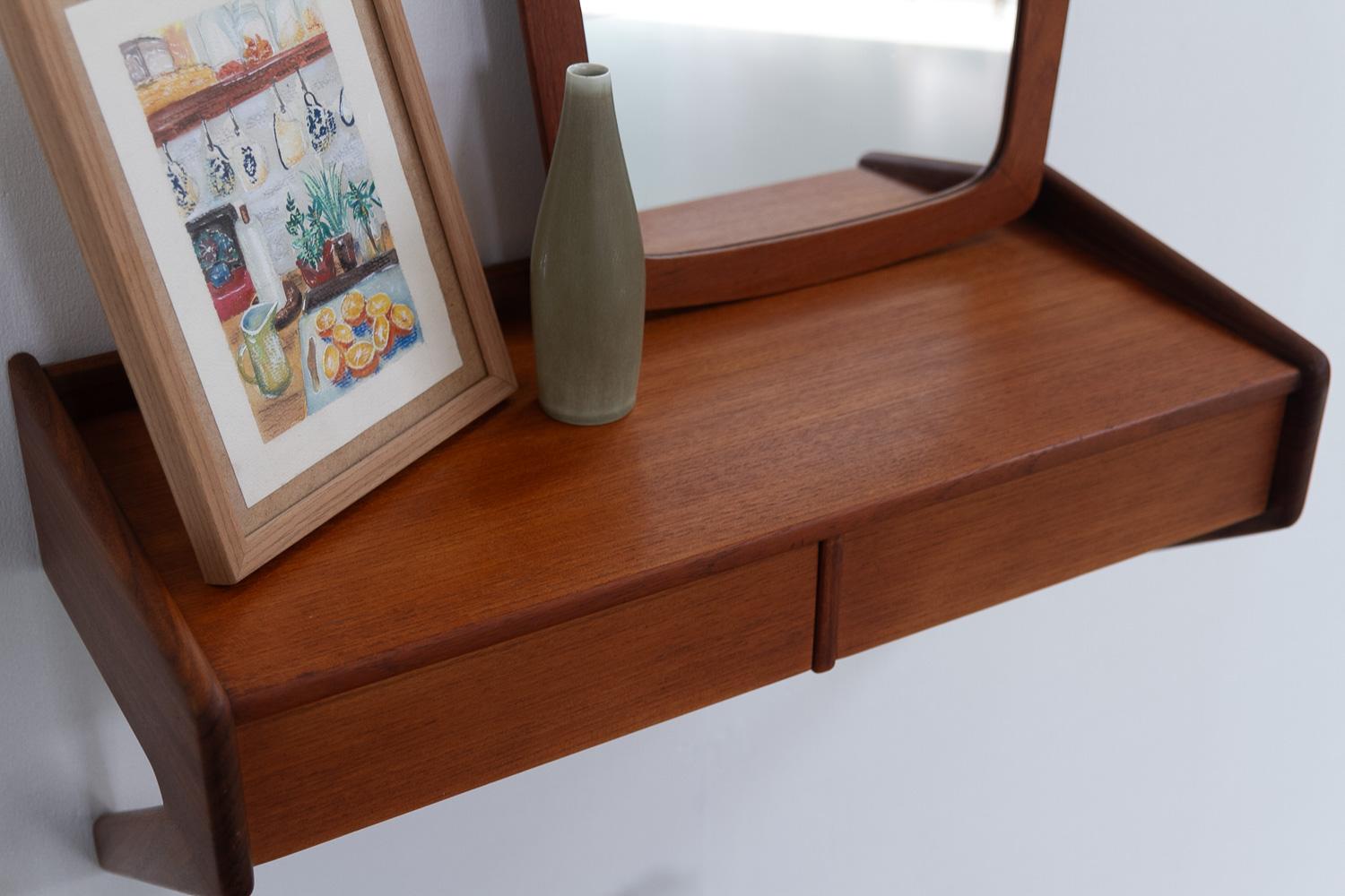 Danish Modern Teak Console by Sigfred Omann for Ølholm, 1960s. 6