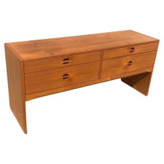 Vintage Danish Modern Teak Console Table w/ Four Drawers by Aksel Kjersgaard