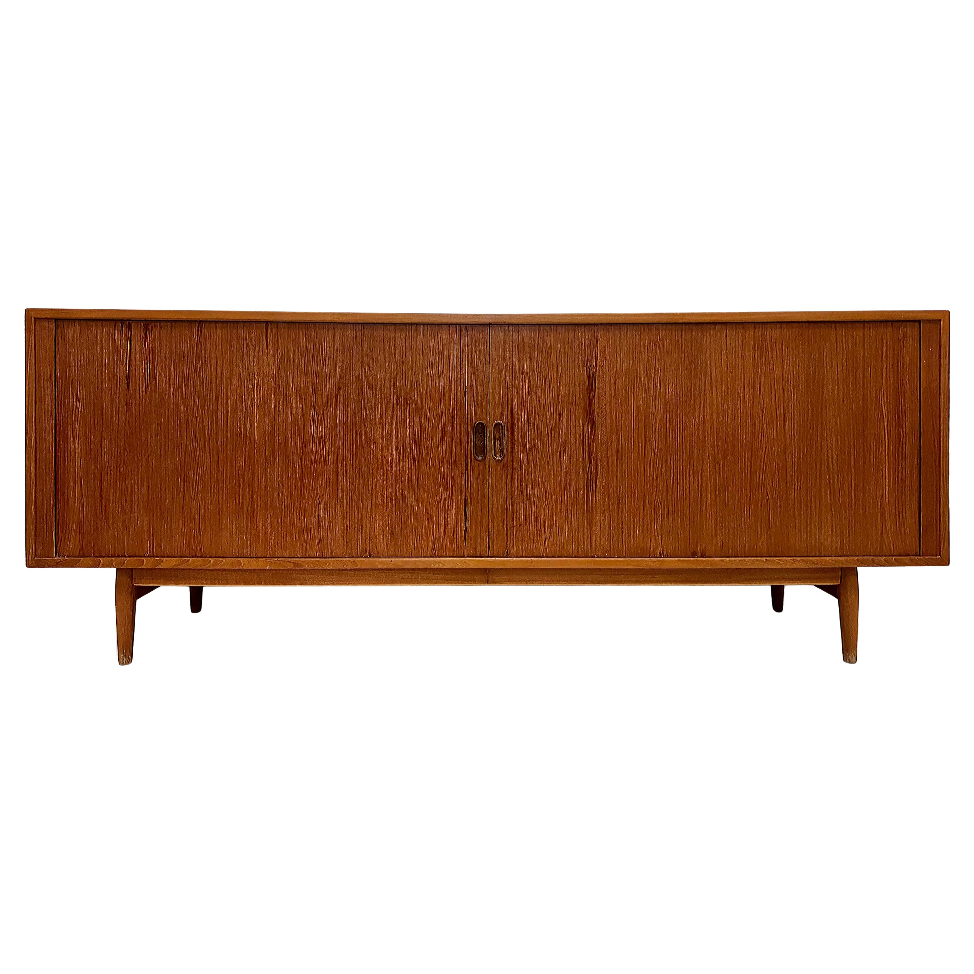 Danish Modern Teak Credenza Arne Vodder Sibast Mobelfabrik with Tambour Doors