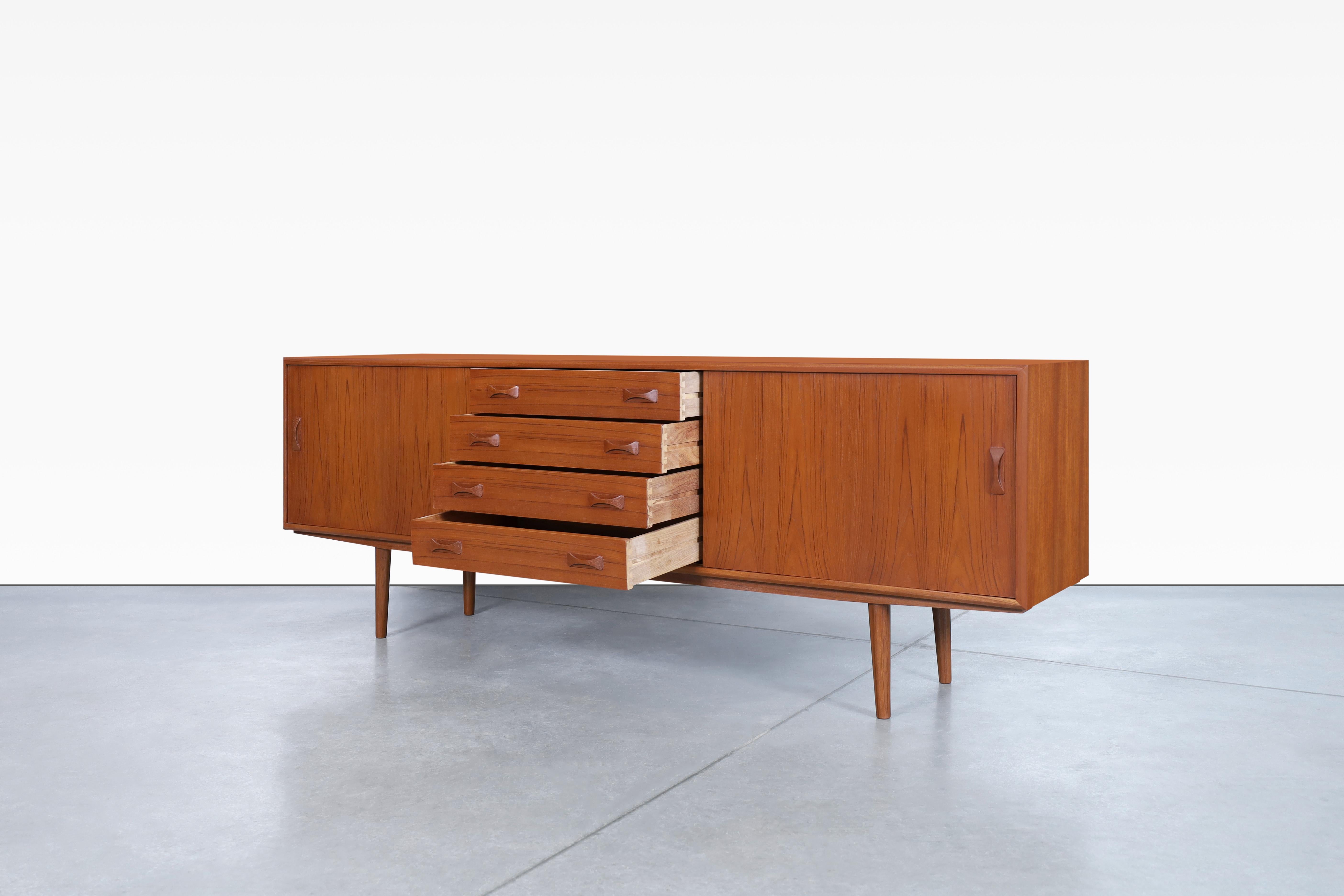 Mid-20th Century Danish Modern Teak Credenza by Clausen and Son For Sale