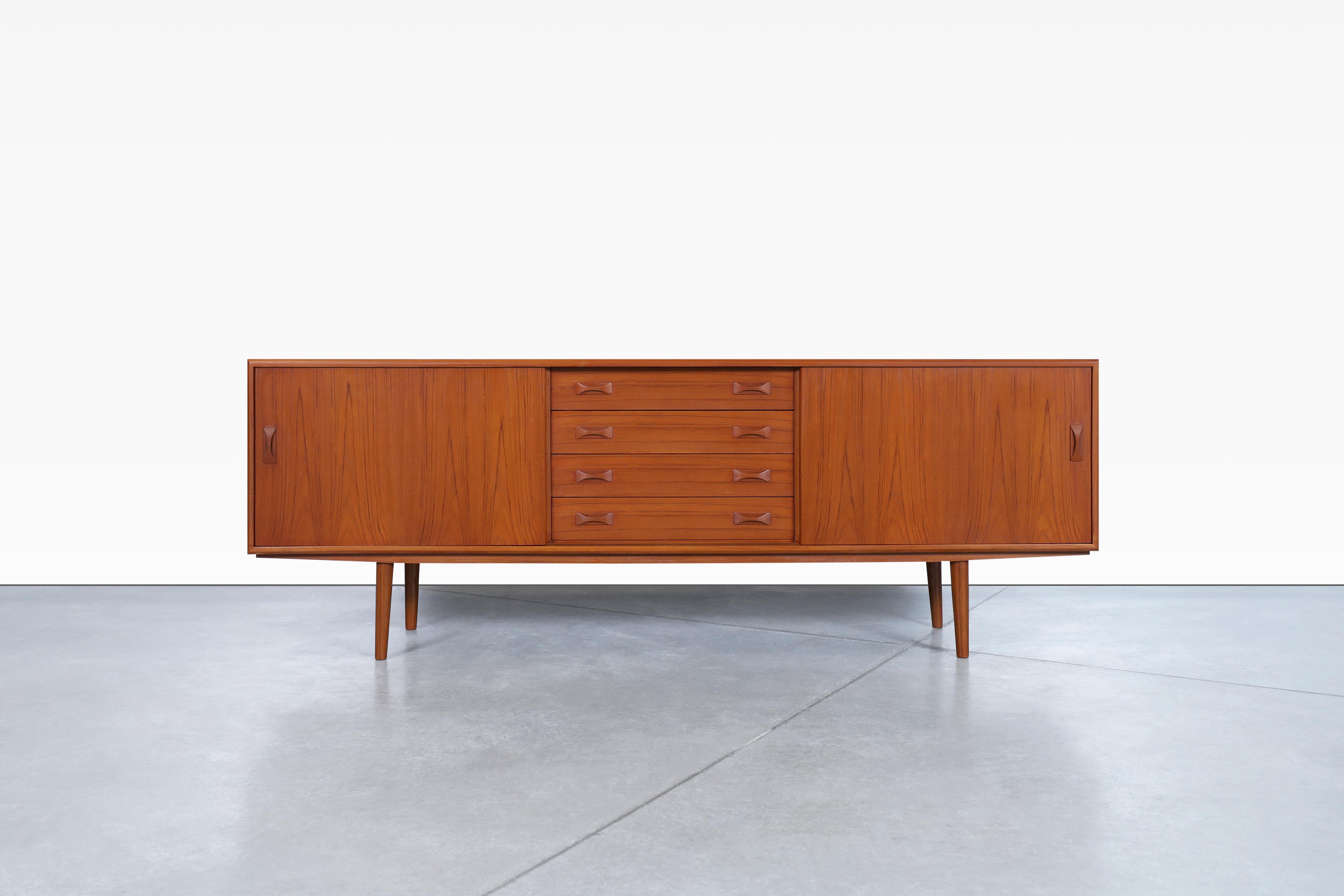 Danish Modern Teak Credenza by Clausen and Son For Sale 1