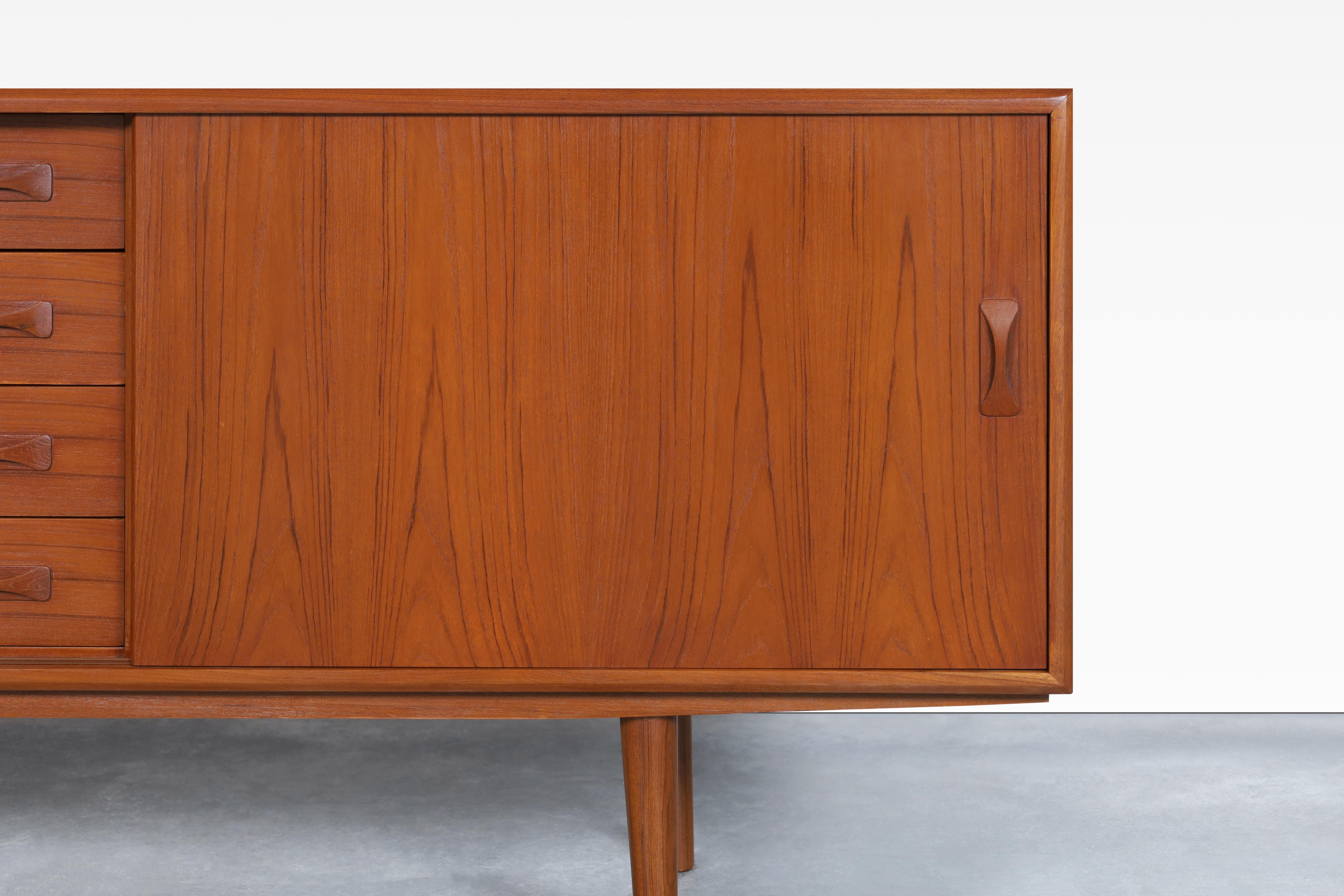 Danish Modern Teak Credenza by Clausen and Son For Sale 2